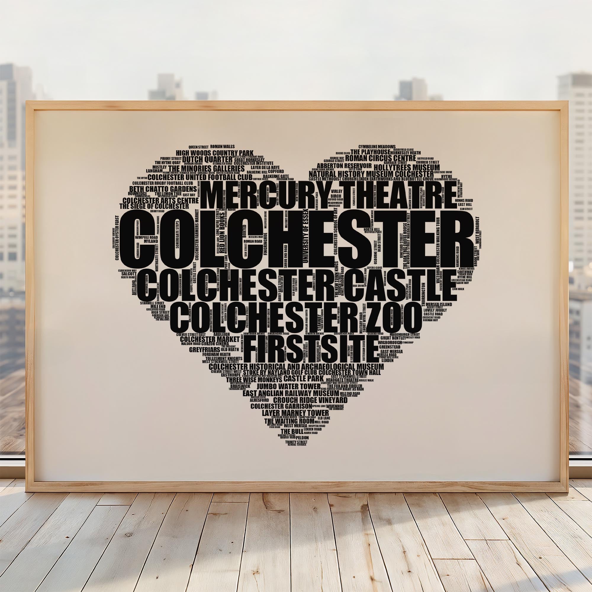 Colchester - Premium Typographic Word Cloud Prints, Posters & Gifts