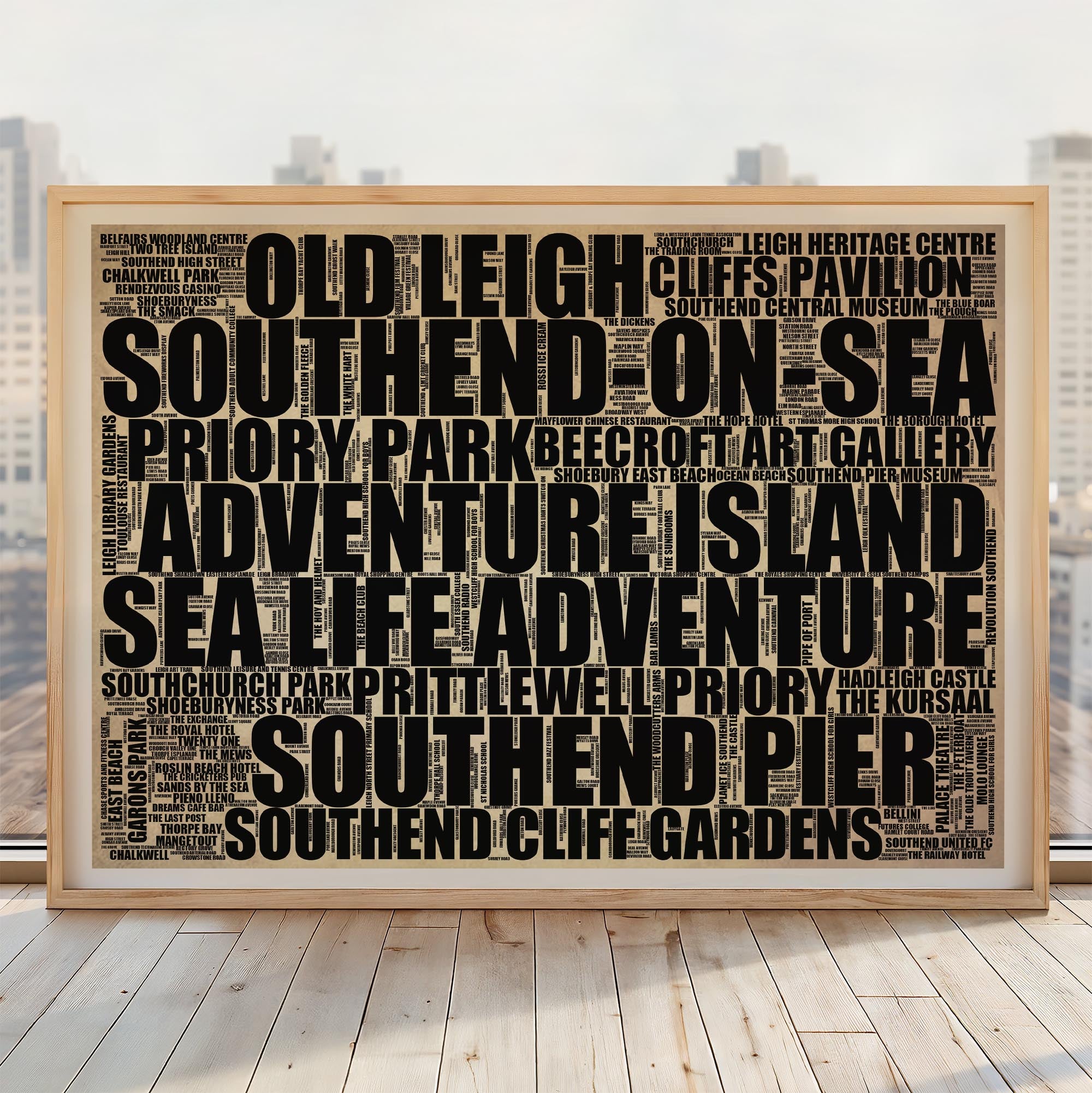 Southend-on-Sea - Premium Typographic Word Cloud Prints, Posters & Gifts