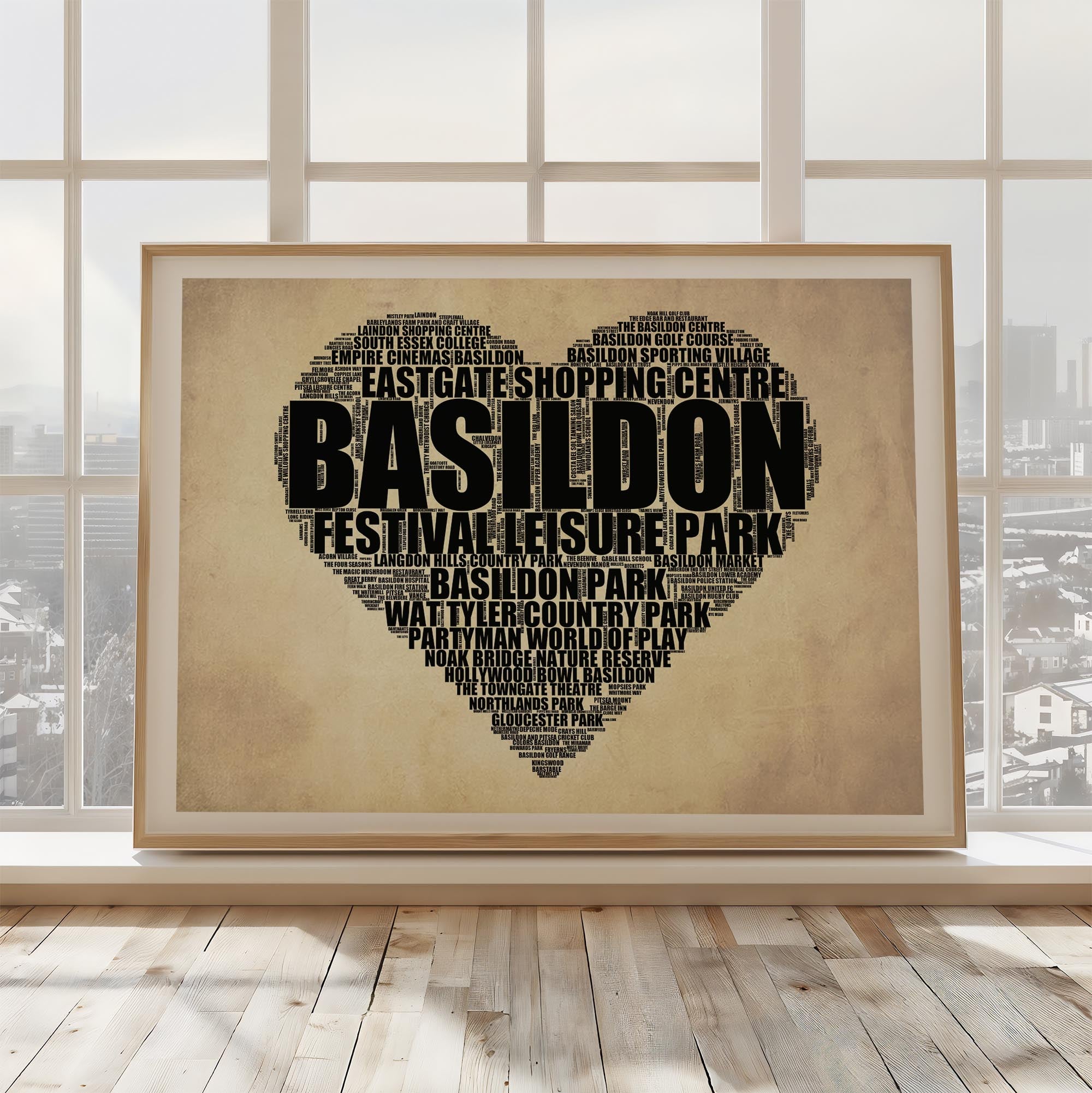 Basildon - Premium Typographic Word Cloud Prints, Posters & Gifts