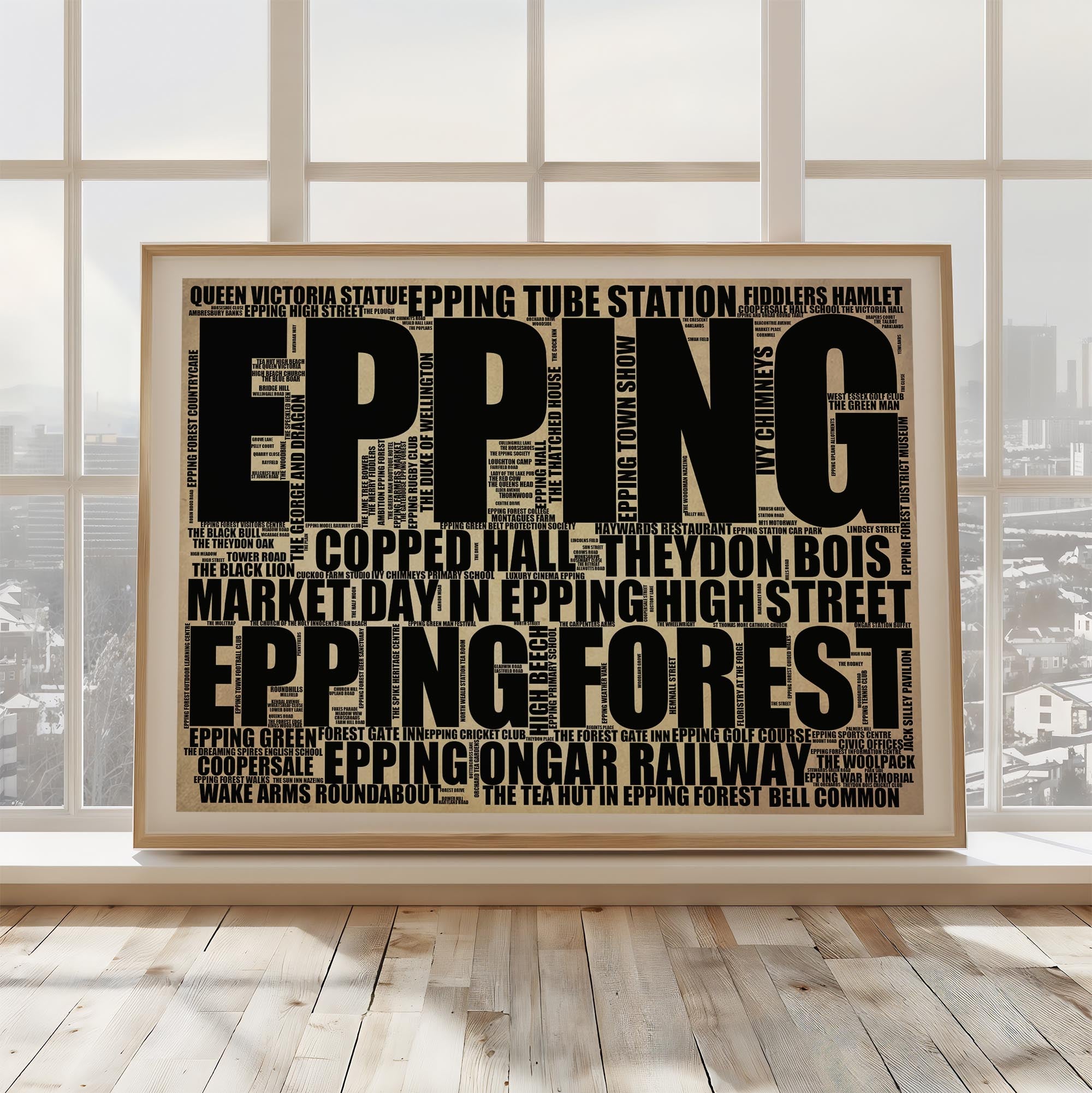 Epping - Premium Typographic Word Cloud Prints, Posters & Gifts