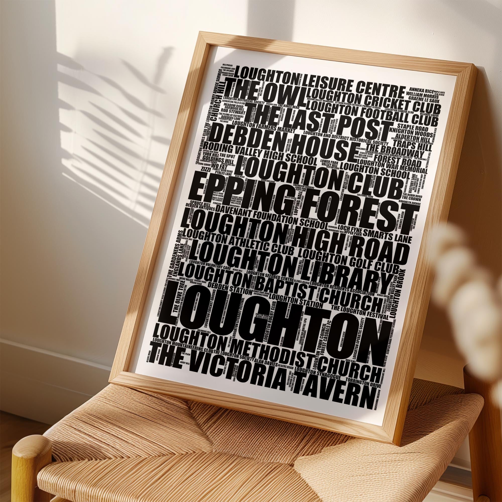 Loughton - Premium Typographic Word Cloud Prints, Posters & Gifts