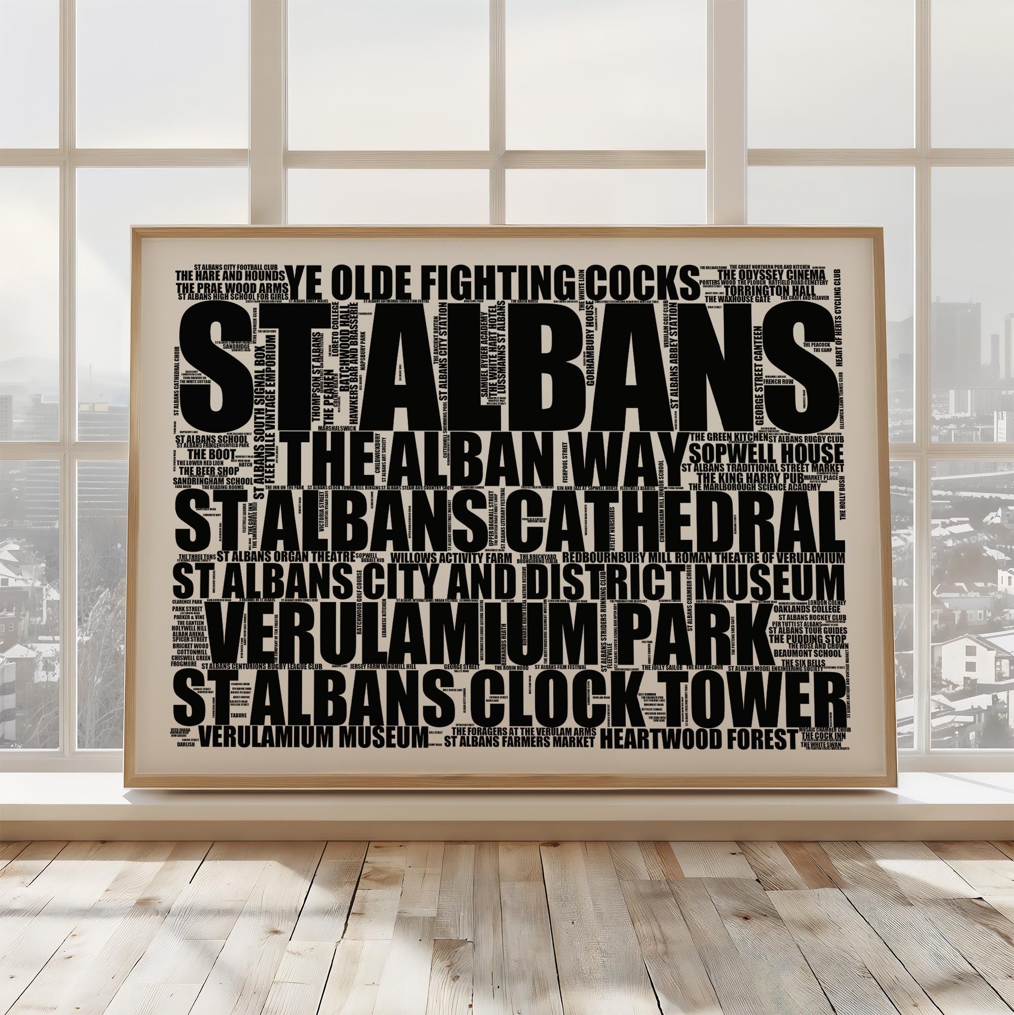 St Albans - Premium Typographic Word Cloud Prints, Posters & Gifts
