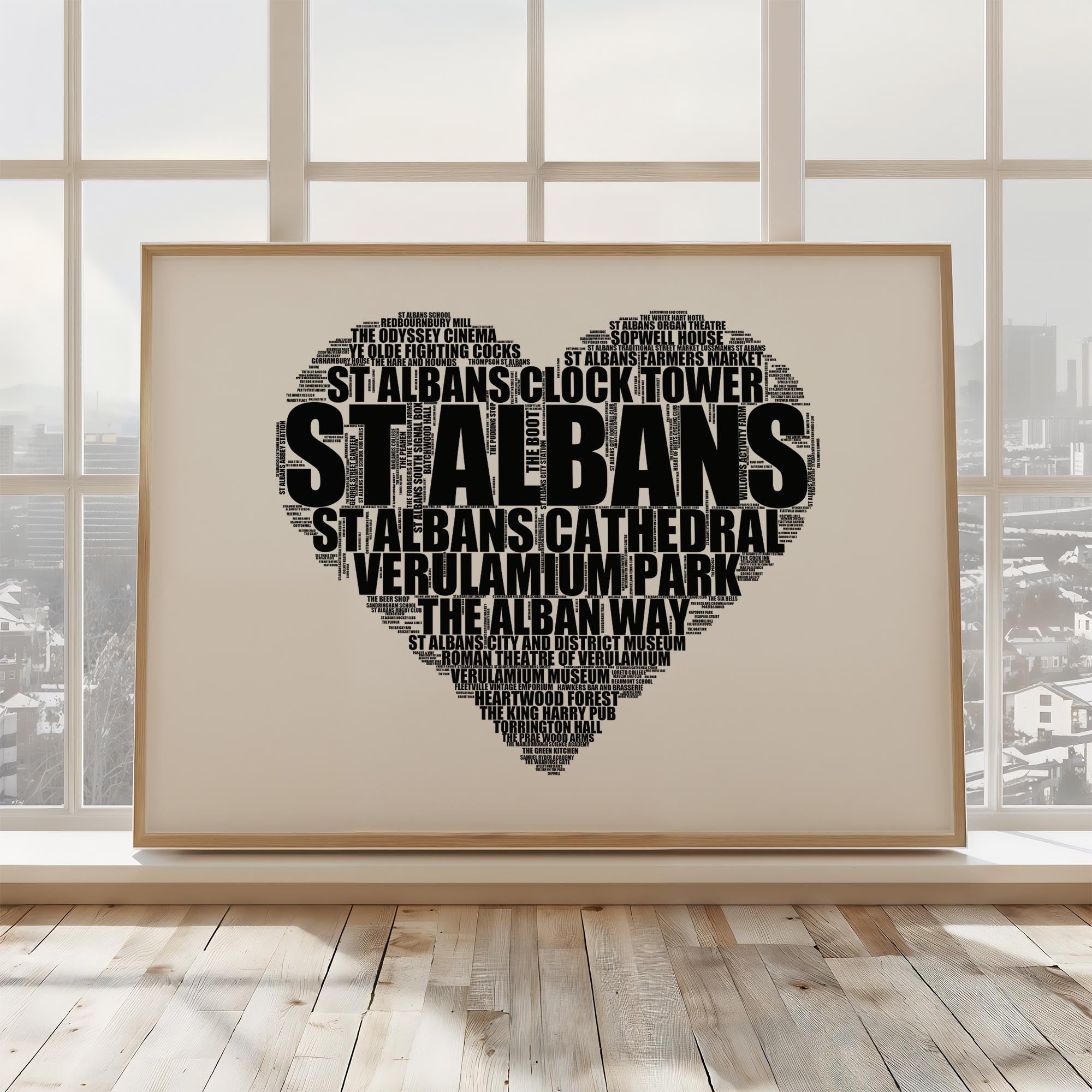 St Albans - Premium Typographic Word Cloud Prints, Posters & Gifts