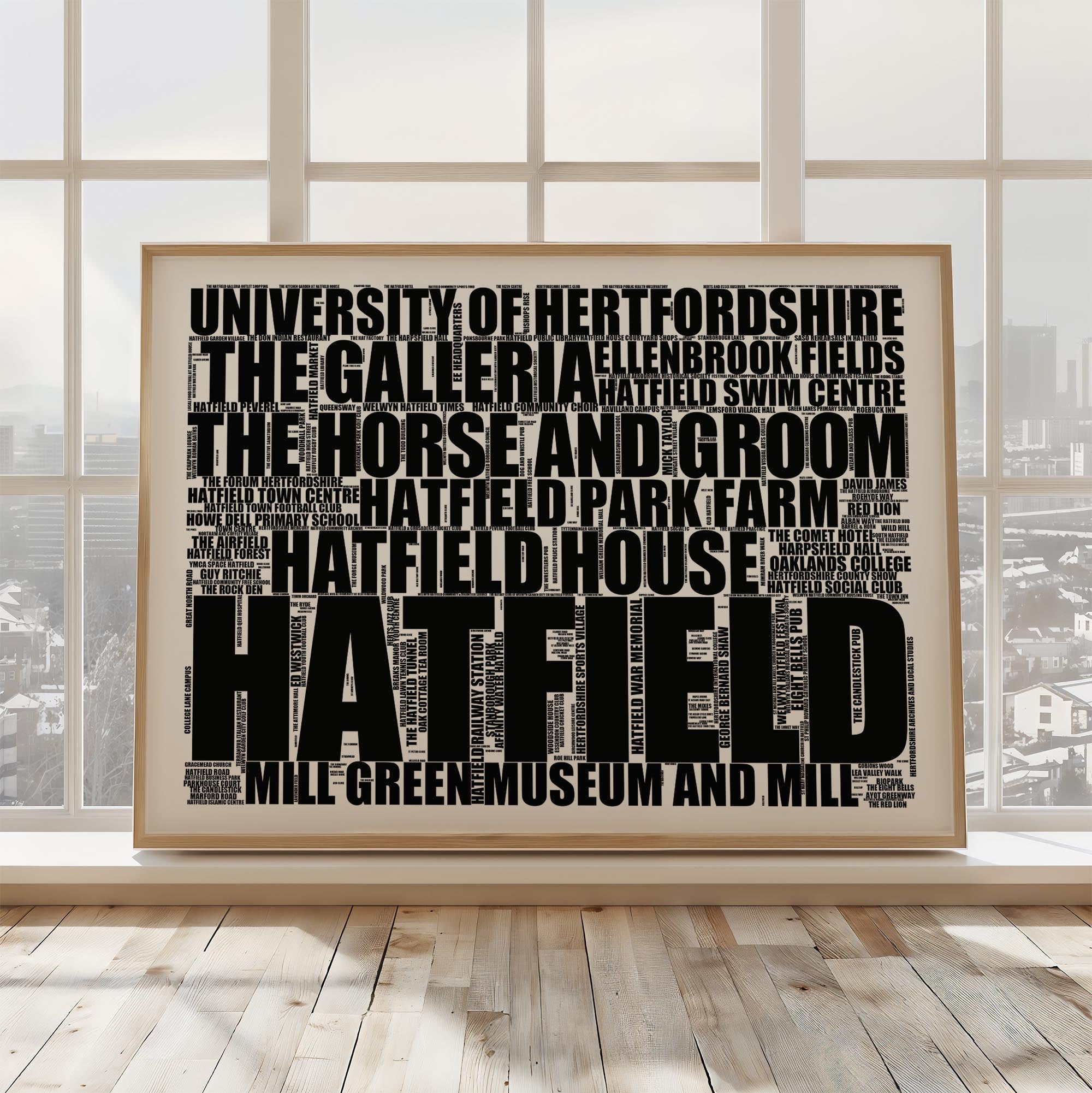 Hatfield - Premium Typographic Word Cloud Prints, Posters & Gifts