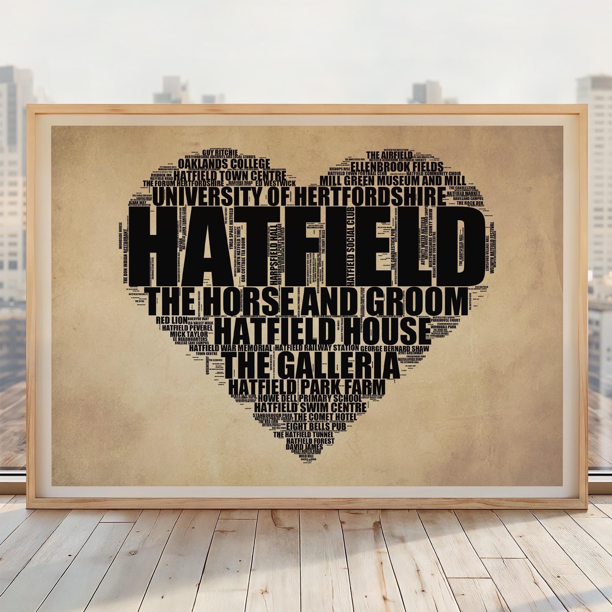 Hatfield - Premium Typographic Word Cloud Prints, Posters & Gifts