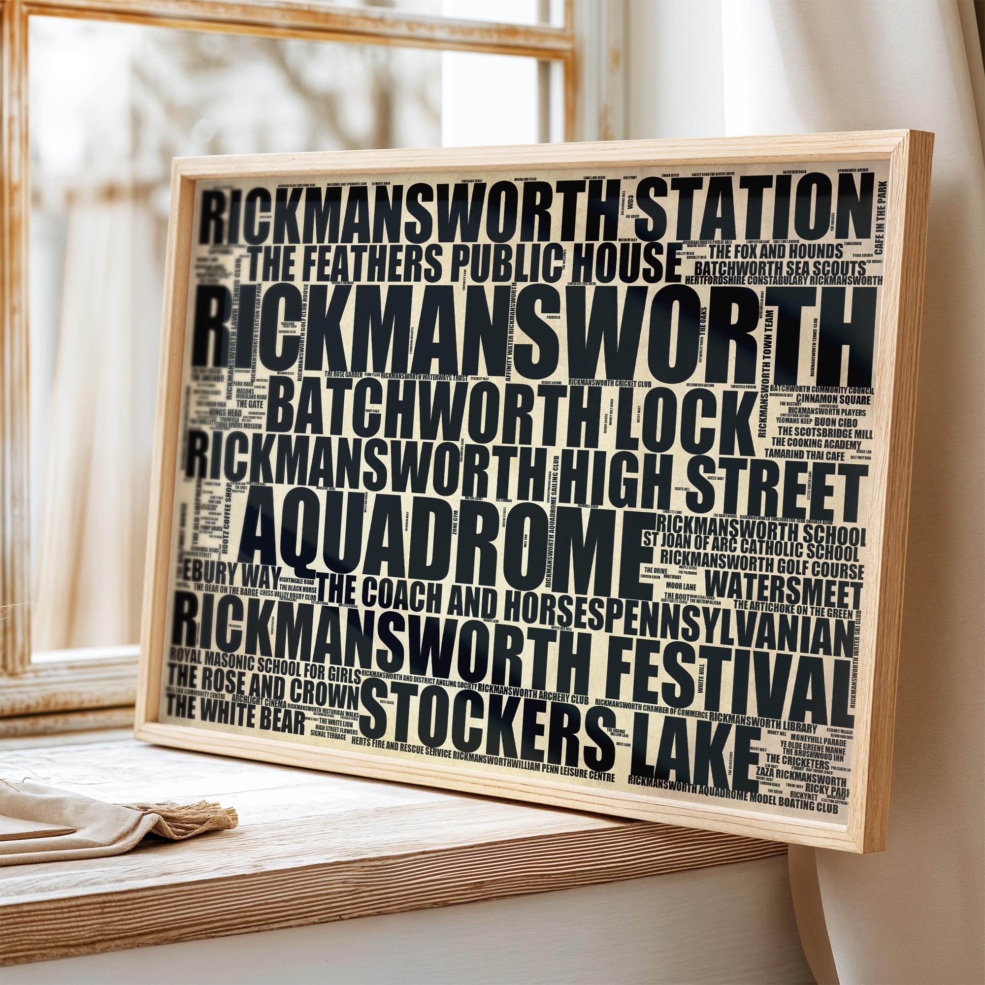 Rickmansworth - Premium Typographic Word Cloud Prints, Posters & Gifts