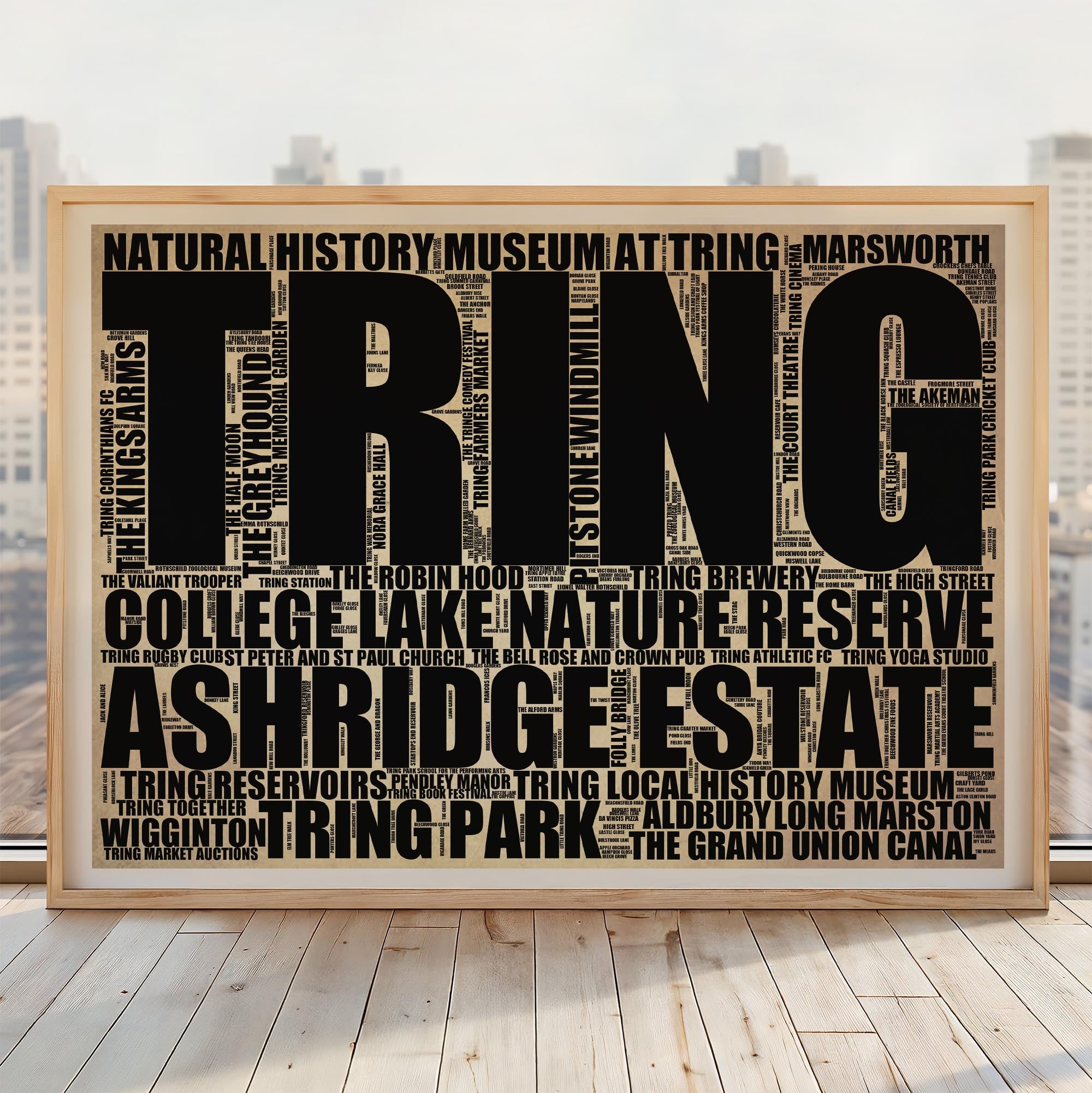 Tring - Premium Typographic Word Cloud Prints, Posters & Gifts