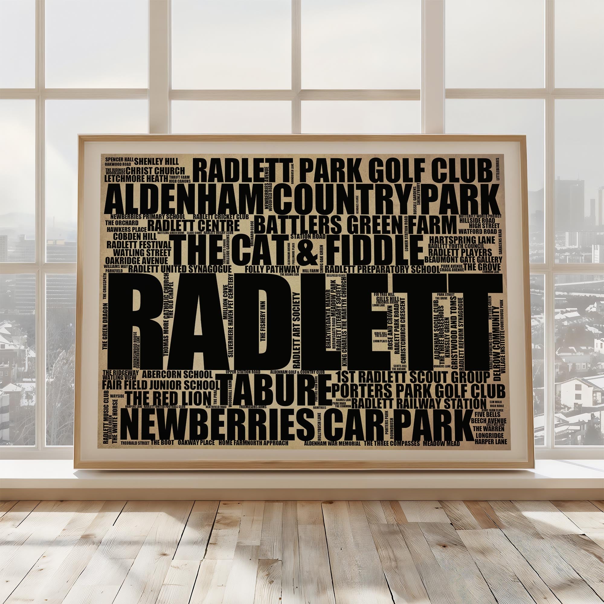 Radlett - Premium Typographic Word Cloud Prints, Posters & Gifts