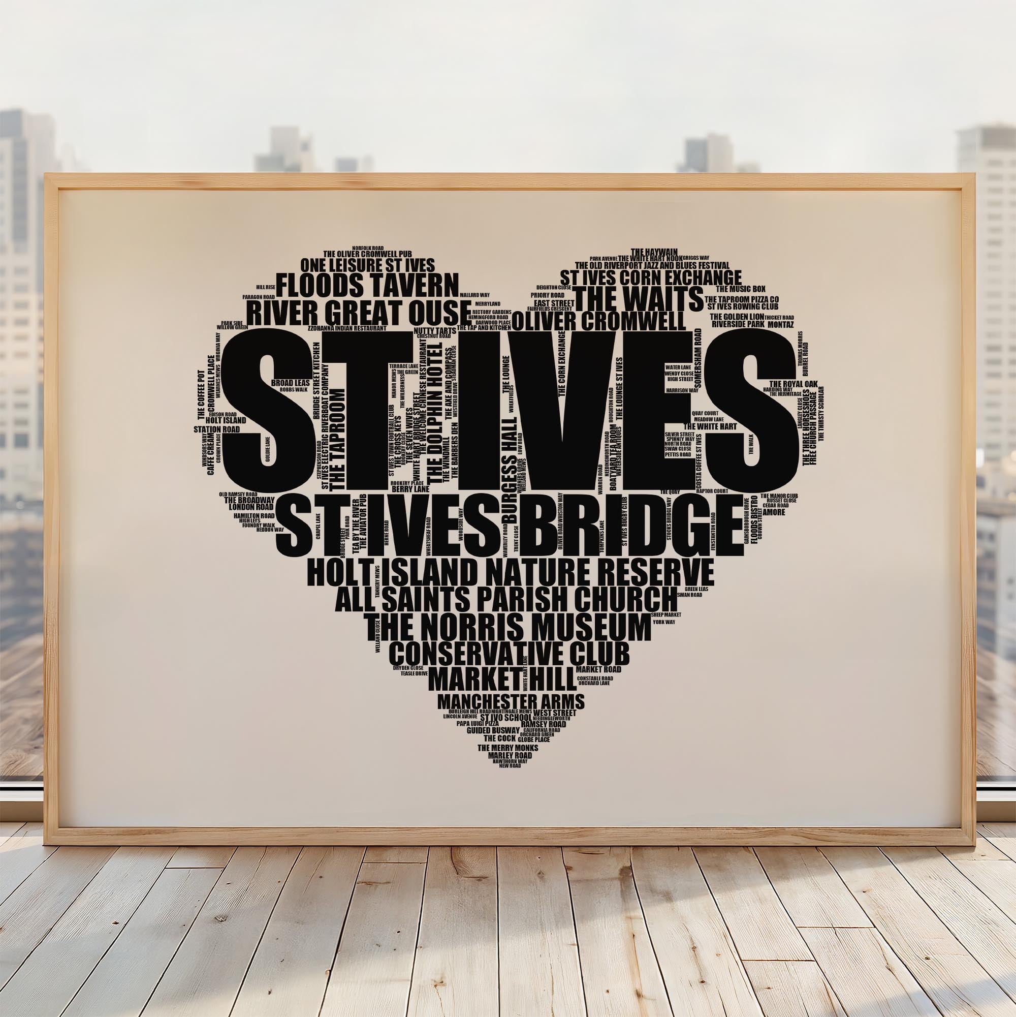 St Ives - Premium Typographic Word Cloud Prints, Posters & Gifts