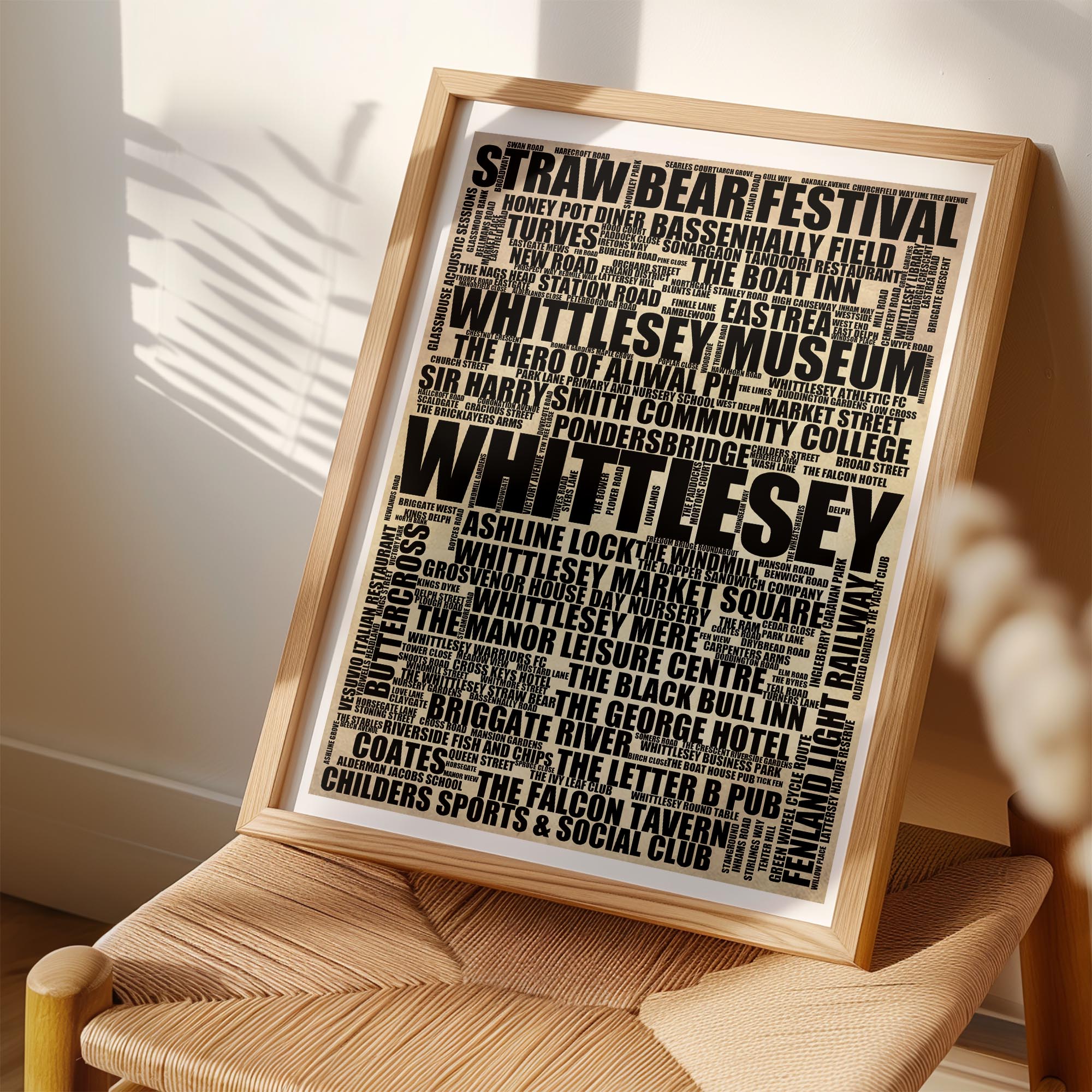 Whittlesey - Premium Typographic Word Cloud Prints, Posters & Gifts