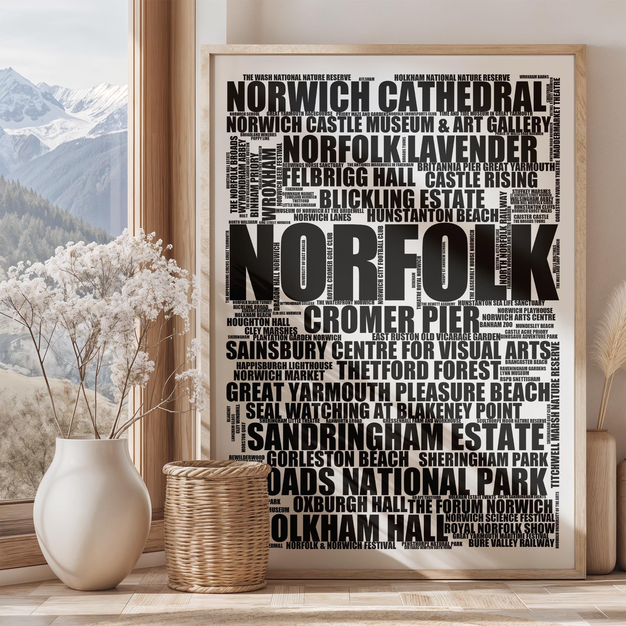 Norfolk - Premium Typographic Word Cloud Prints, Posters & Gifts