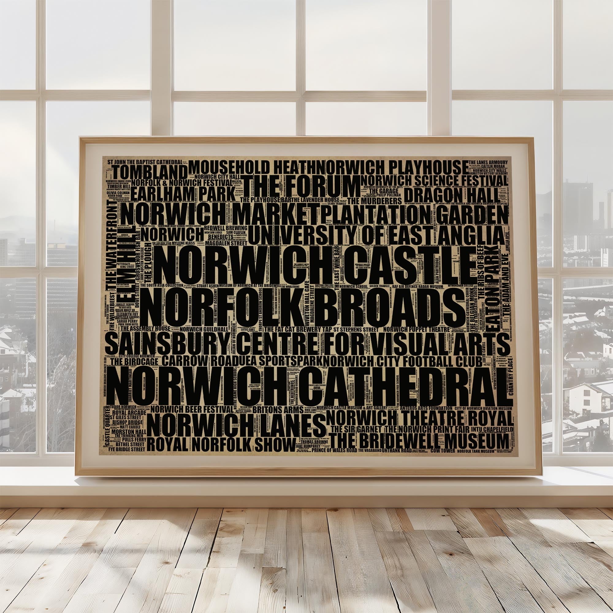 Norwich - Premium Typographic Word Cloud Prints, Posters & Gifts