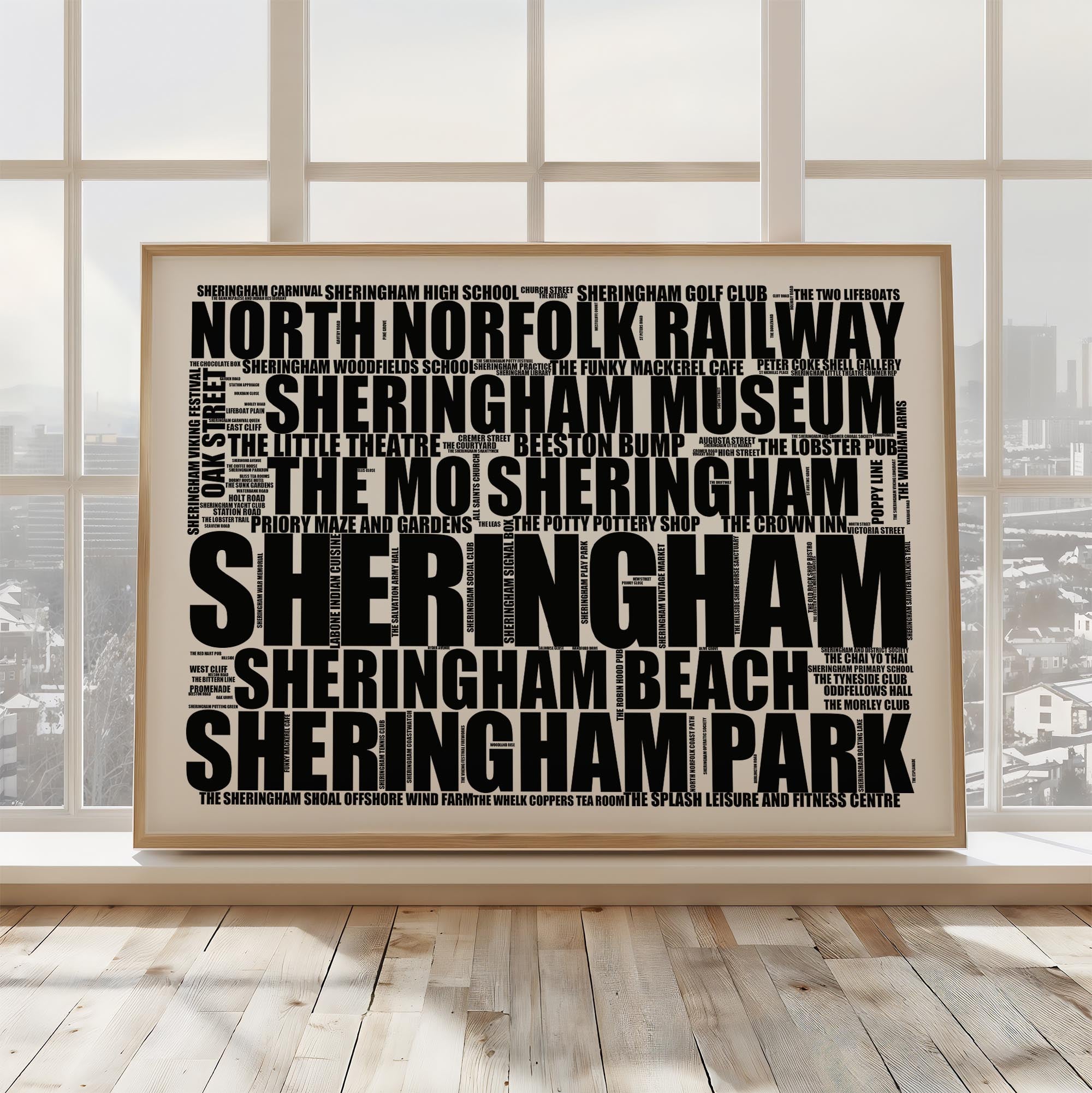 Sheringham - Premium Typographic Word Cloud Prints, Posters & Gifts