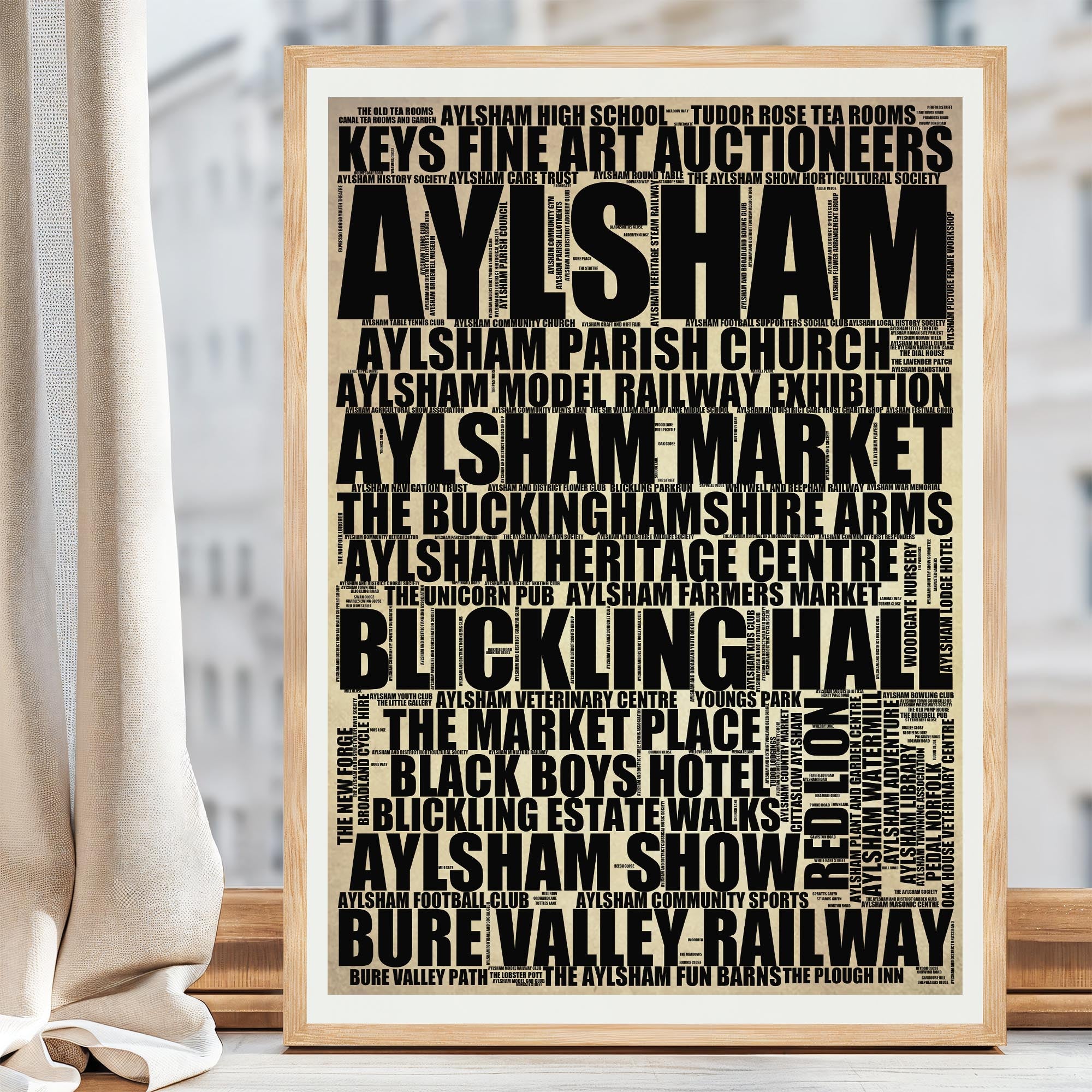 Aylsham - Premium Typographic Word Cloud Prints, Posters & Gifts