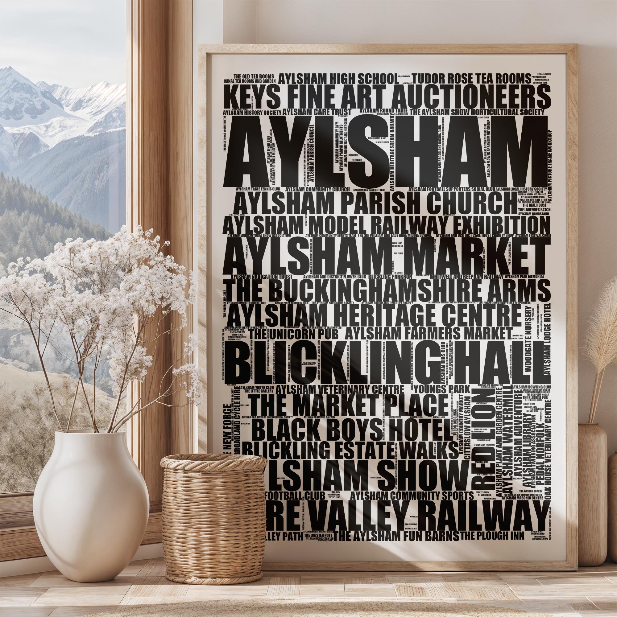 Aylsham - Premium Typographic Word Cloud Prints, Posters & Gifts