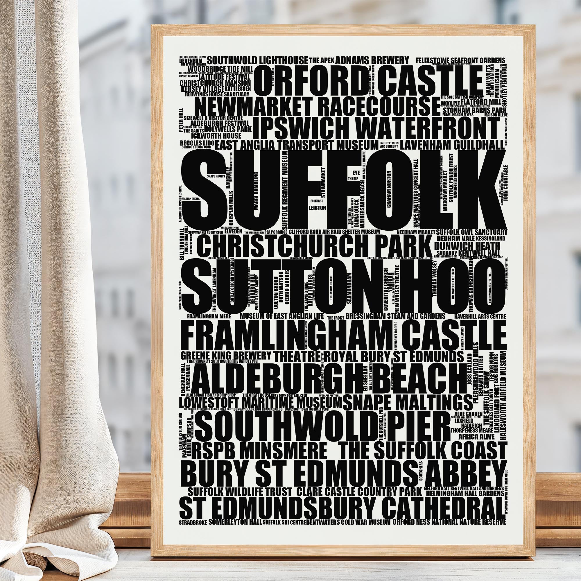 Suffolk - Premium Typographic Word Cloud Prints, Posters & Gifts