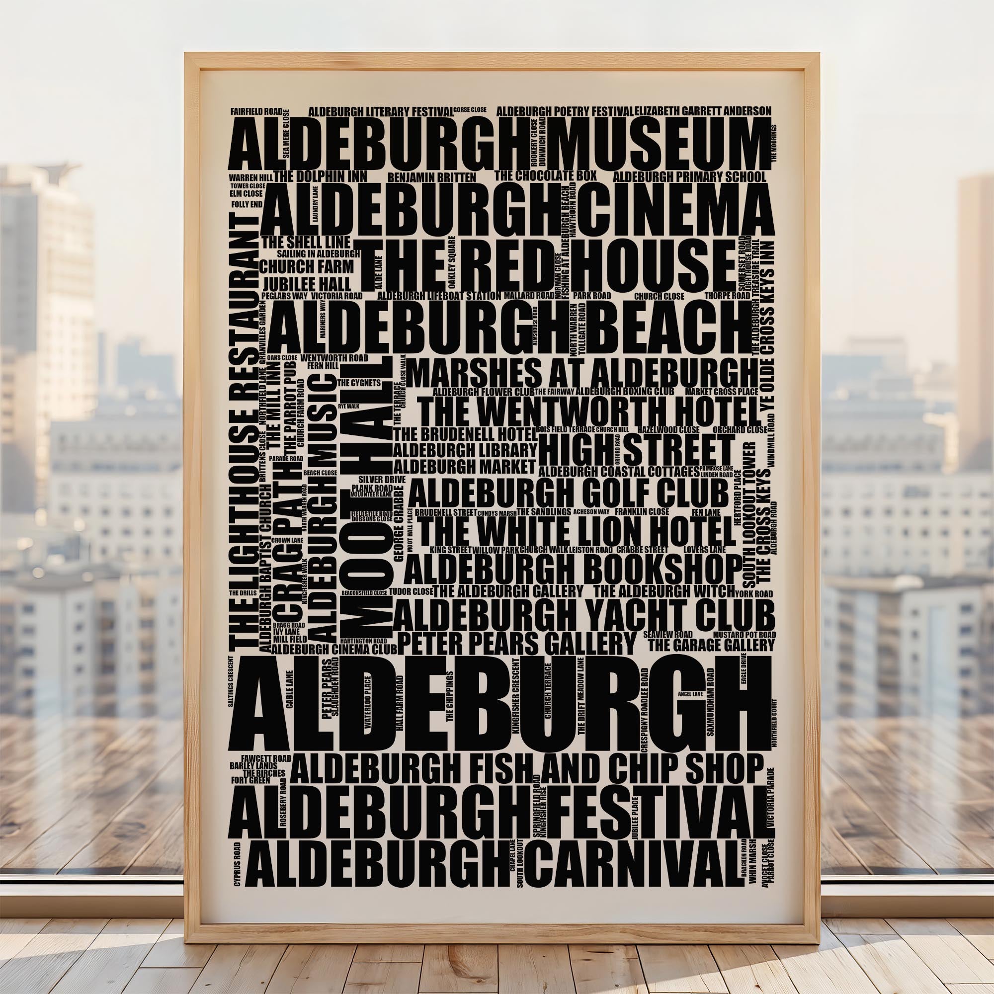 Aldeburgh - Premium Typographic Word Cloud Prints, Posters & Gifts