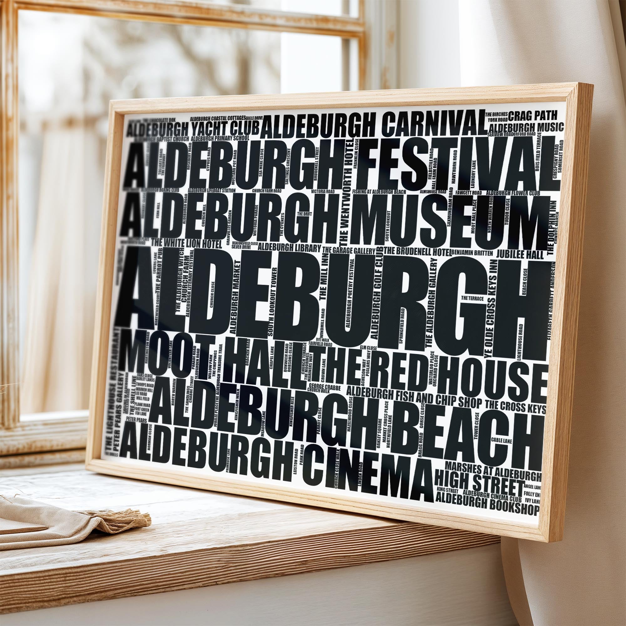 Aldeburgh - Premium Typographic Word Cloud Prints, Posters & Gifts