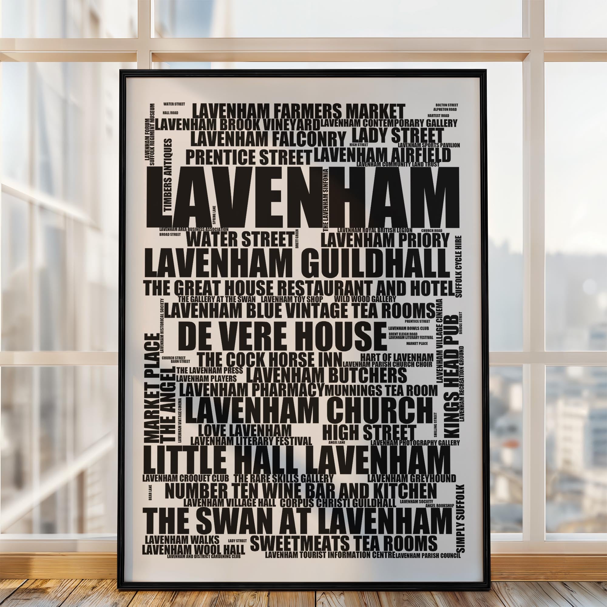 Lavenham - Premium Typographic Word Cloud Prints, Posters & Gifts