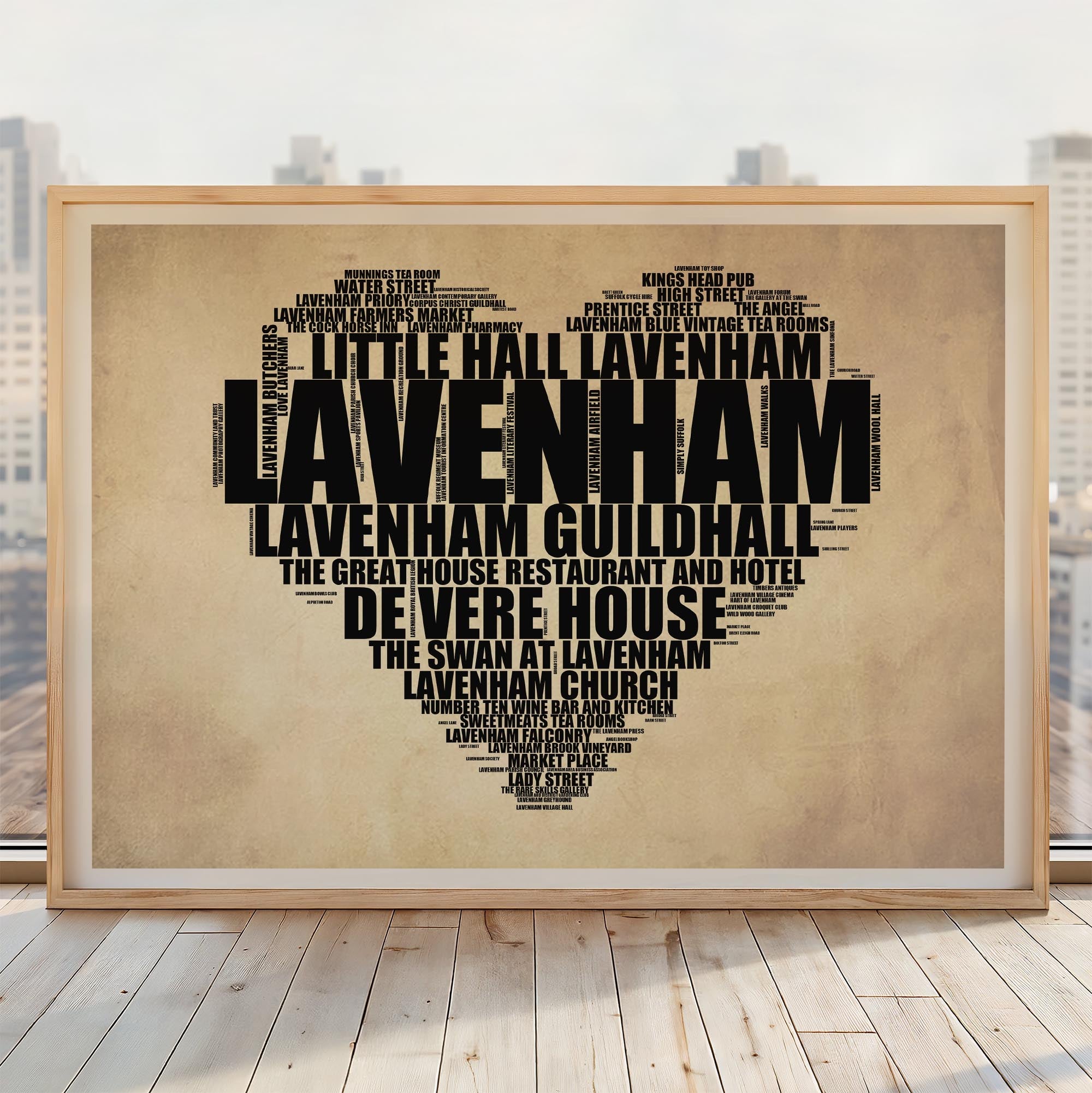 Lavenham - Premium Typographic Word Cloud Prints, Posters & Gifts