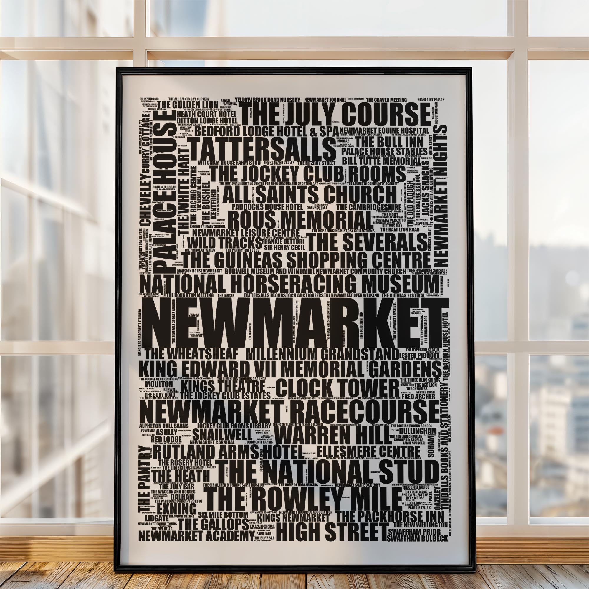 Newmarket - Premium Typographic Word Cloud Prints, Posters & Gifts