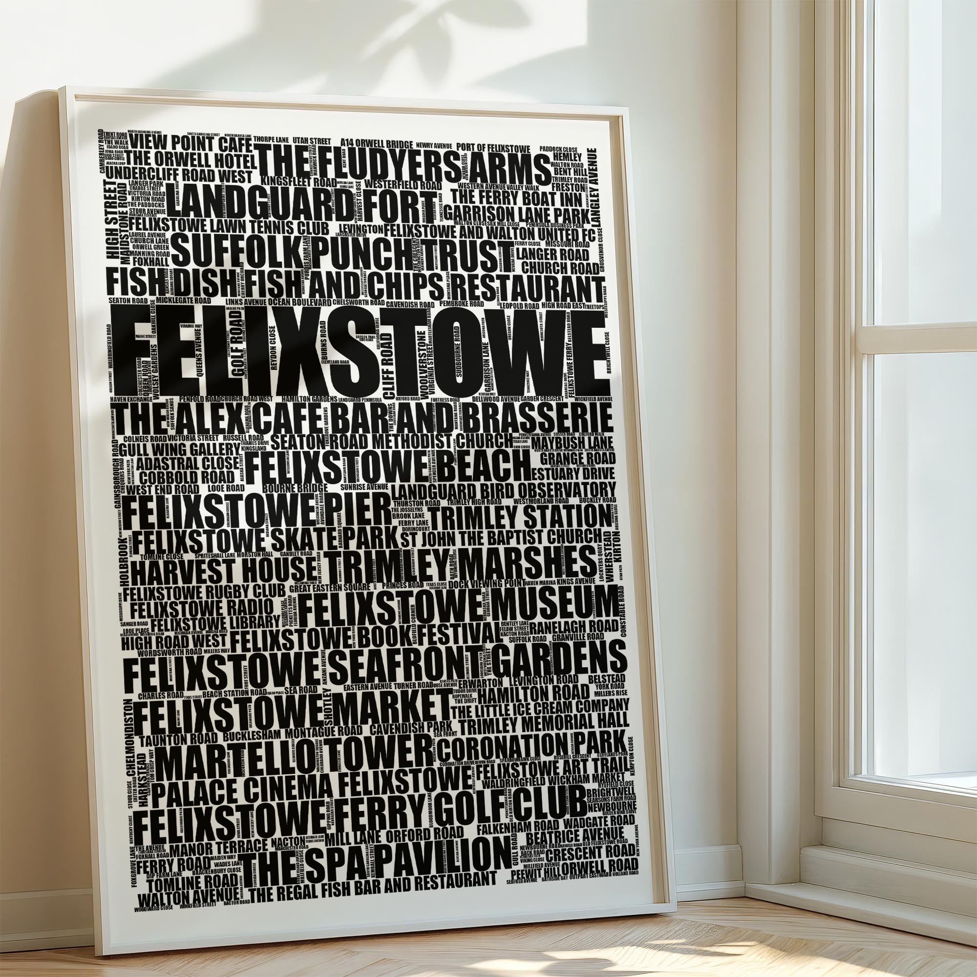 Felixstowe - Premium Typographic Word Cloud Prints, Posters & Gifts