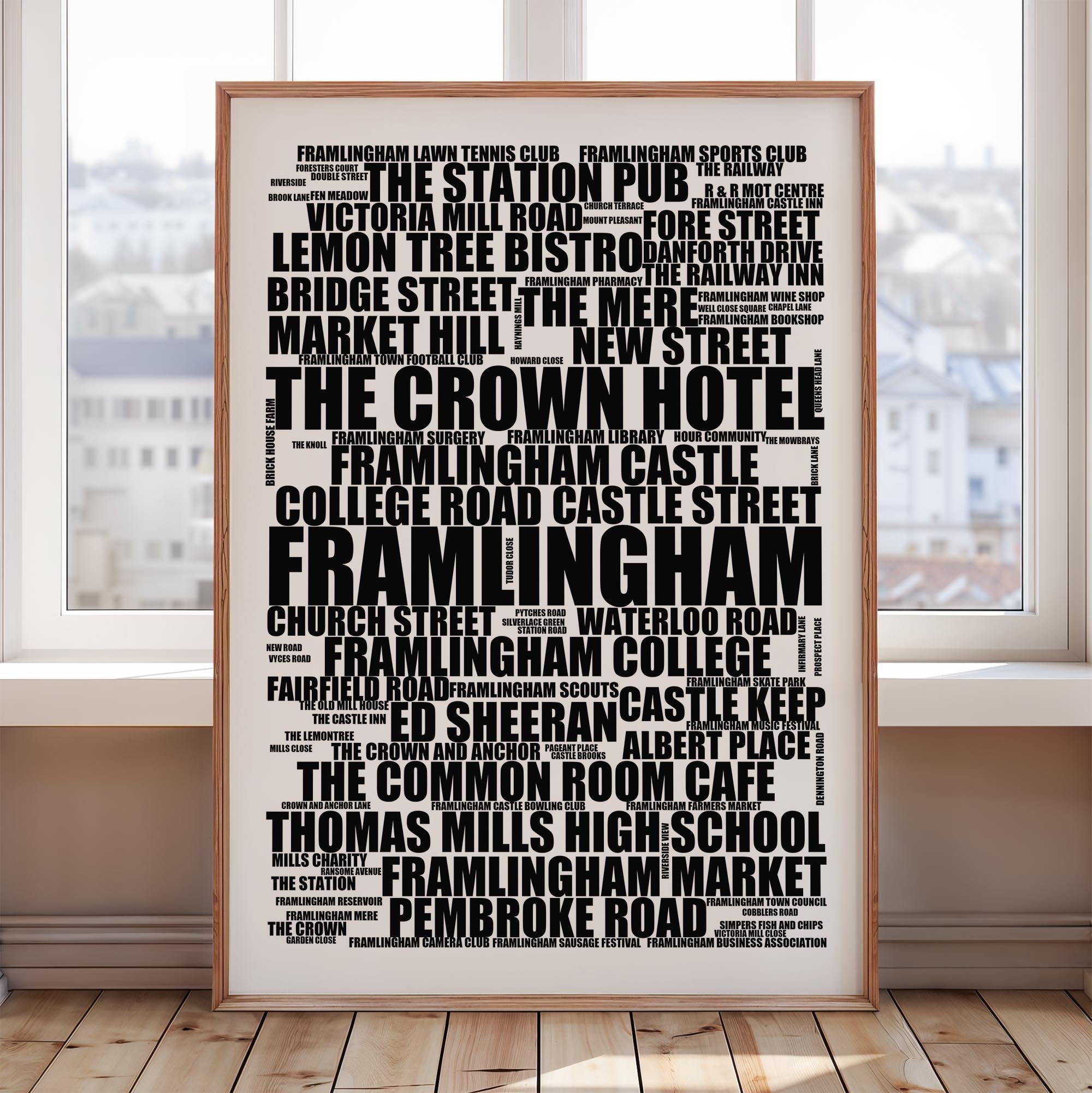 Framlingham - Premium Typographic Word Cloud Prints, Posters & Gifts