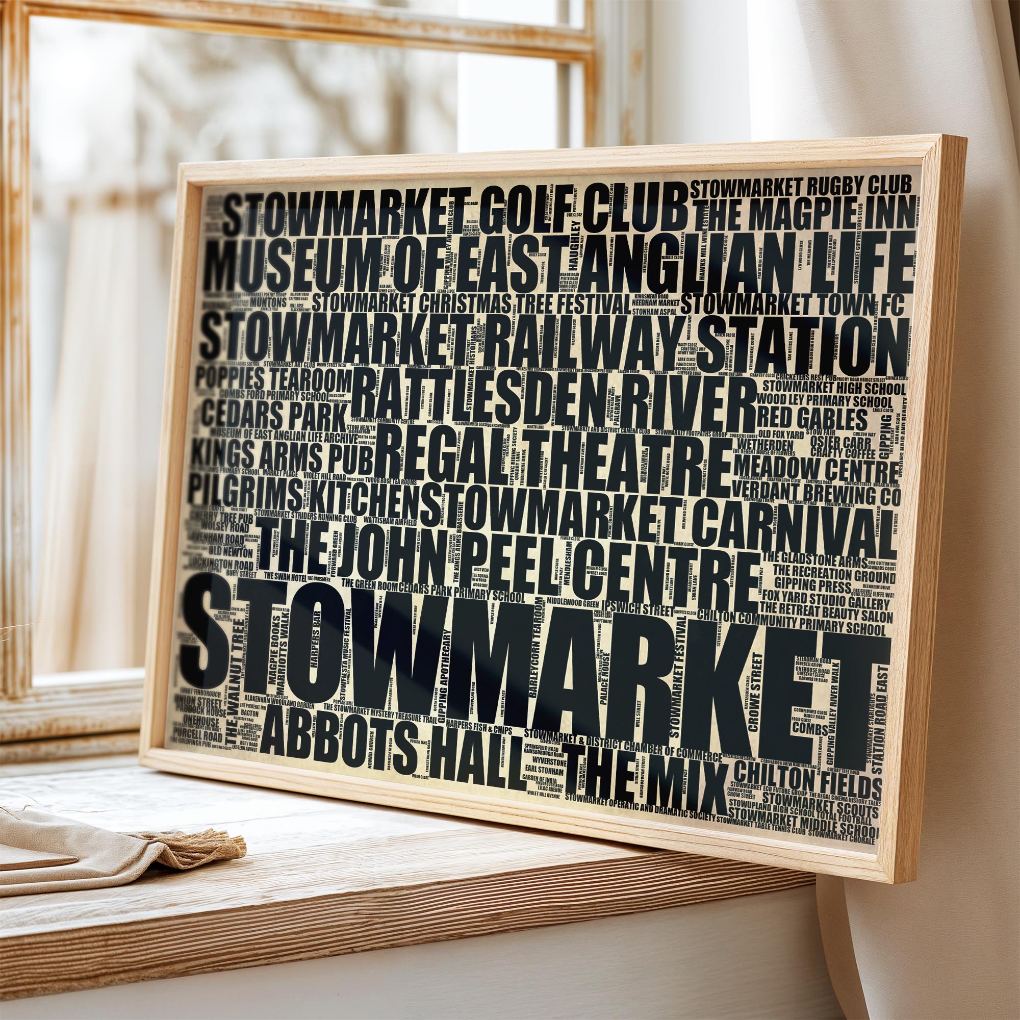 Stowmarket - Premium Typographic Word Cloud Prints, Posters & Gifts