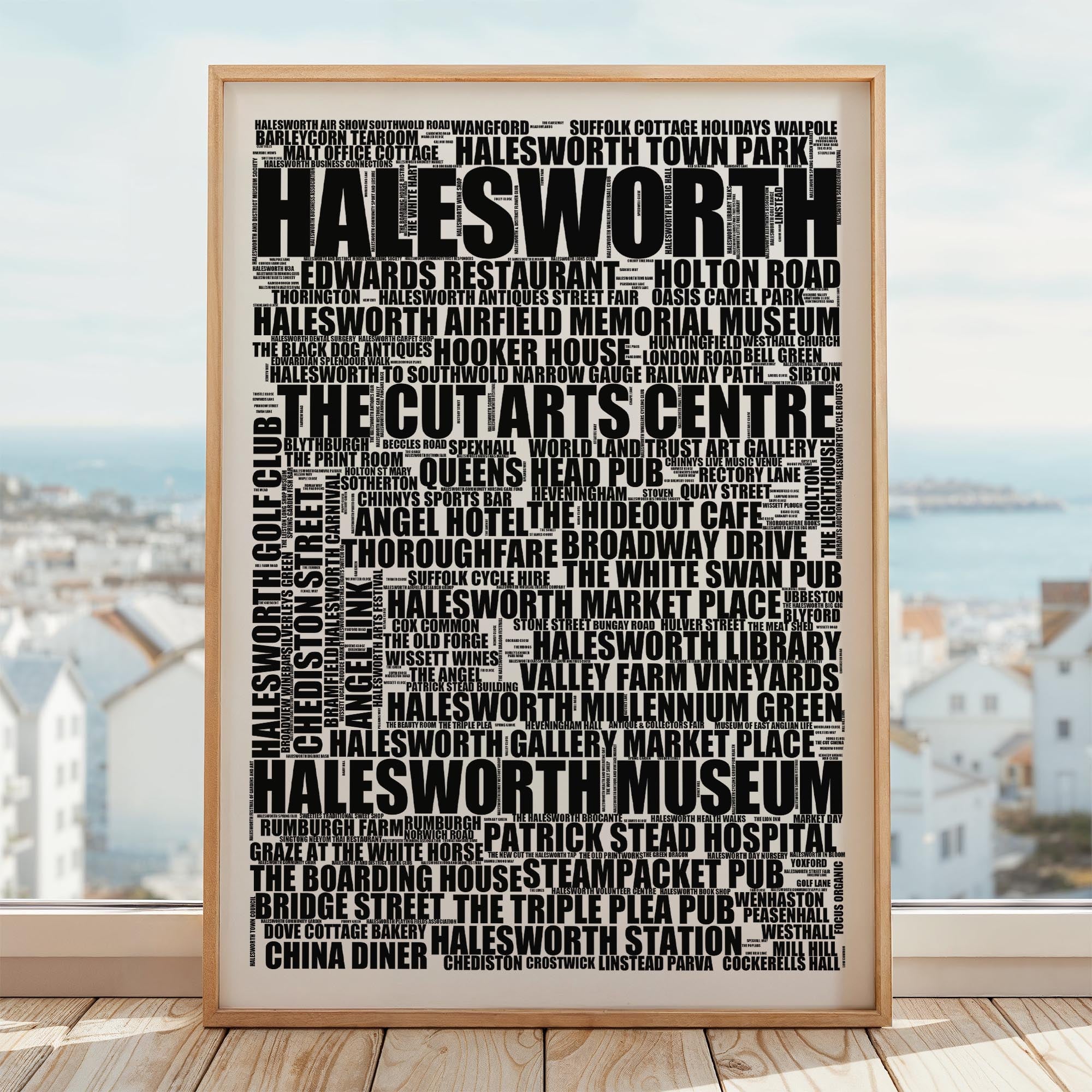 Halesworth - Premium Typographic Word Cloud Prints, Posters & Gifts