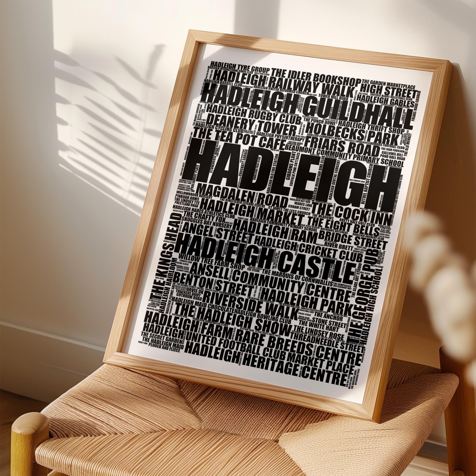 Hadleigh - Premium Typographic Word Cloud Prints, Posters & Gifts