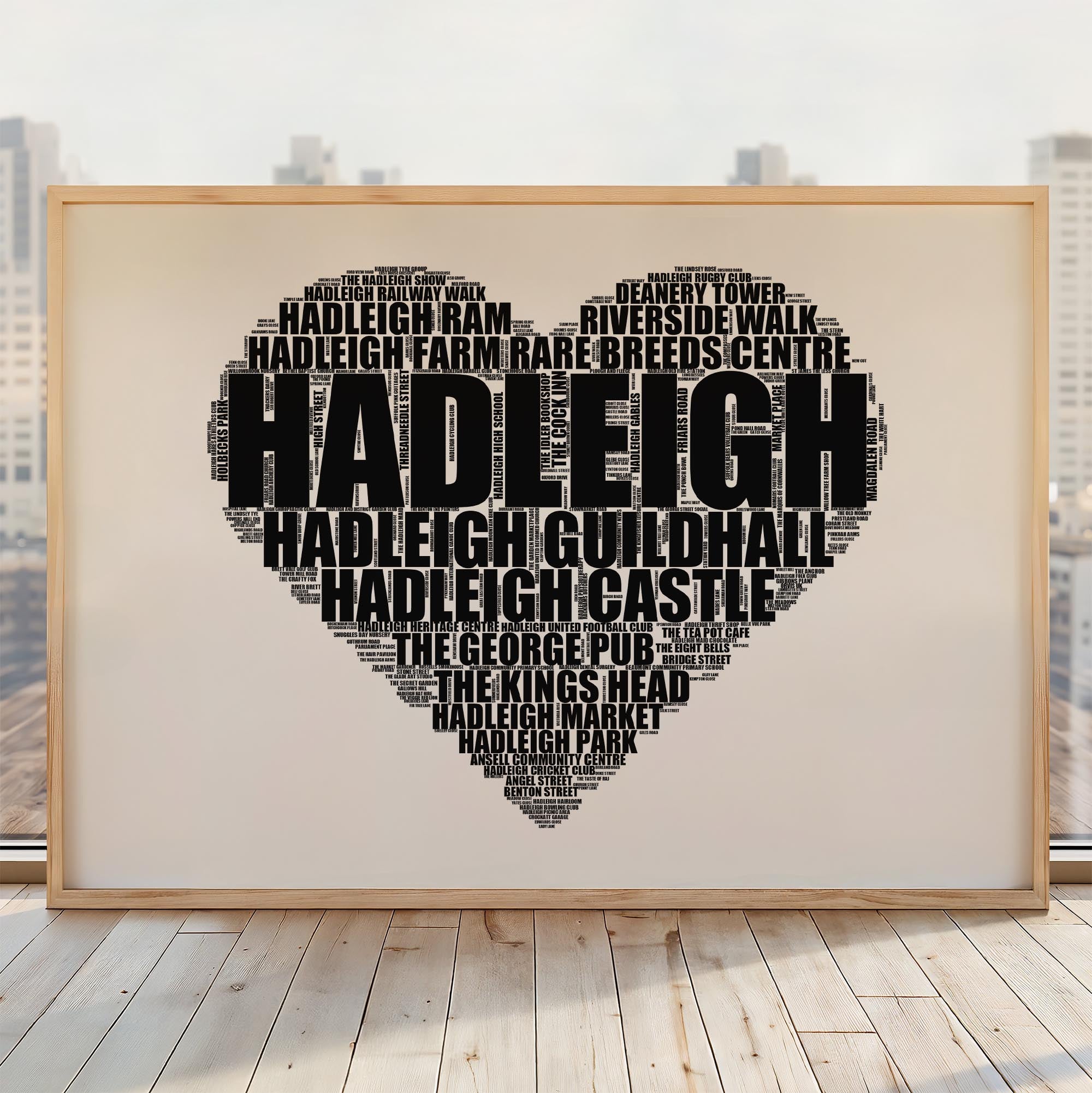 Hadleigh - Premium Typographic Word Cloud Prints, Posters & Gifts