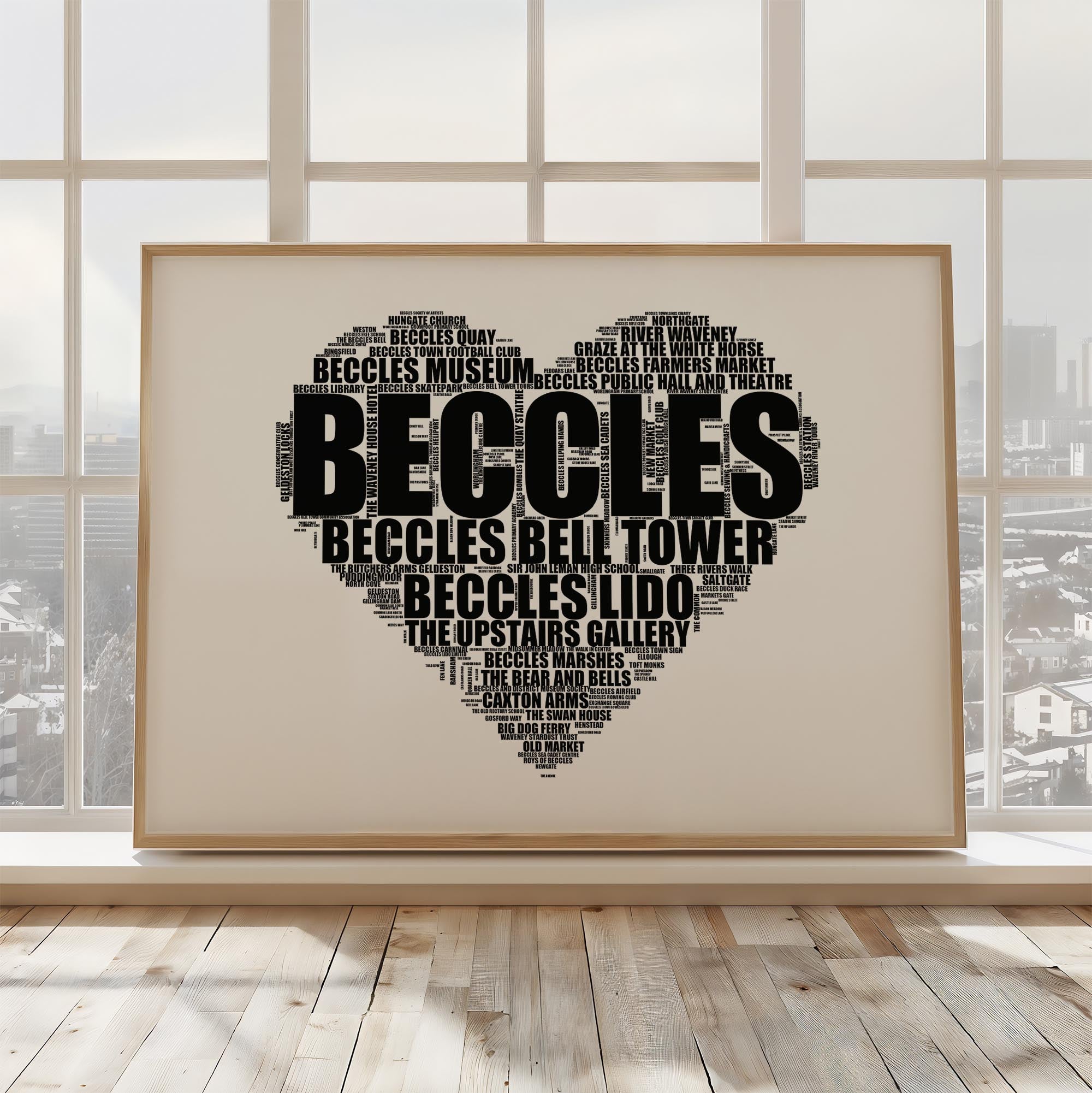 Beccles - Premium Typographic Word Cloud Prints, Posters & Gifts