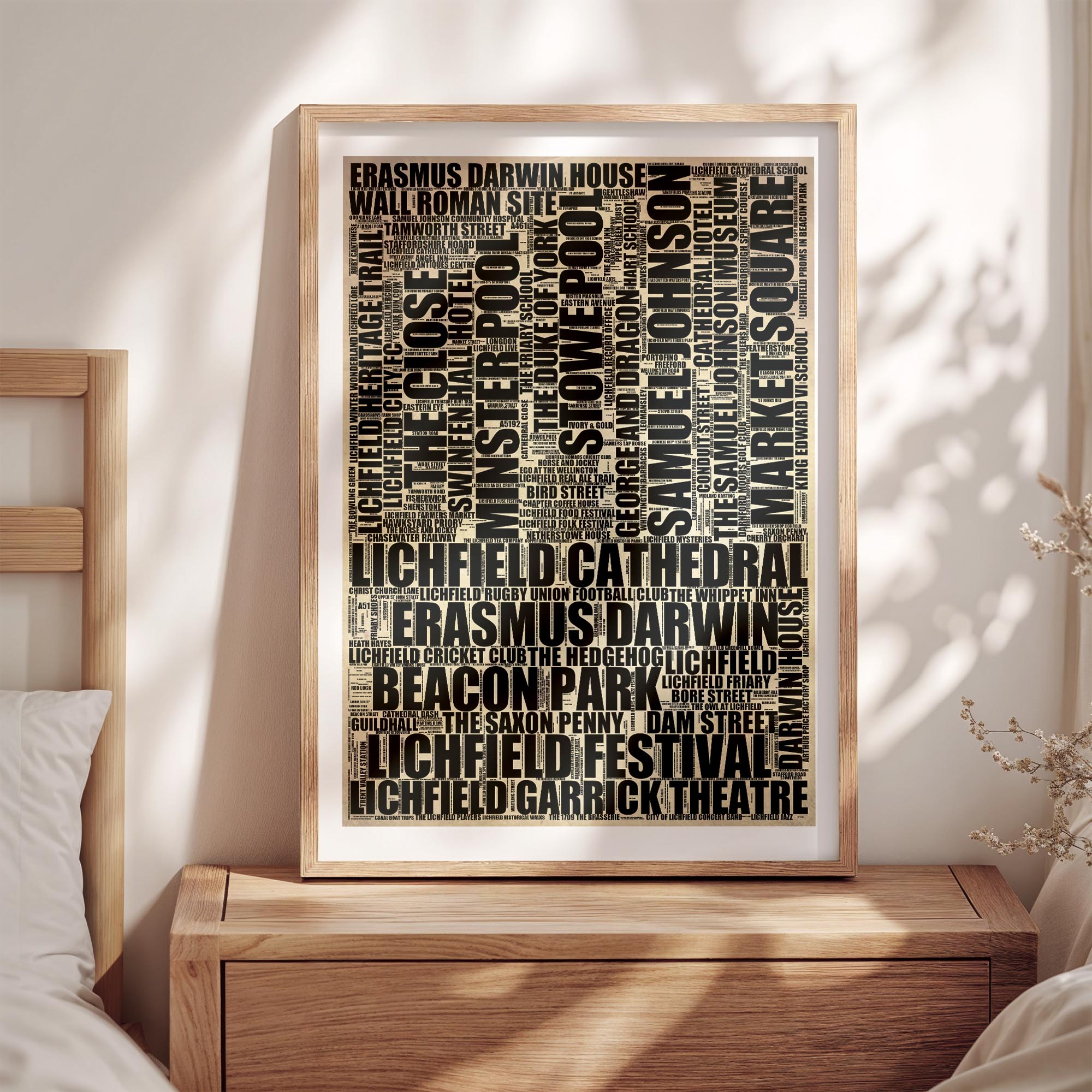 Lichfield - Premium Typographic Word Cloud Prints, Posters & Gifts