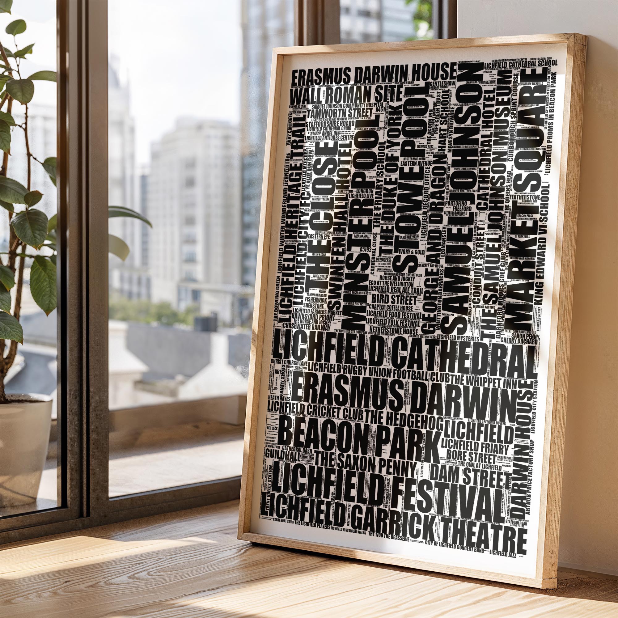 Lichfield - Premium Typographic Word Cloud Prints, Posters & Gifts