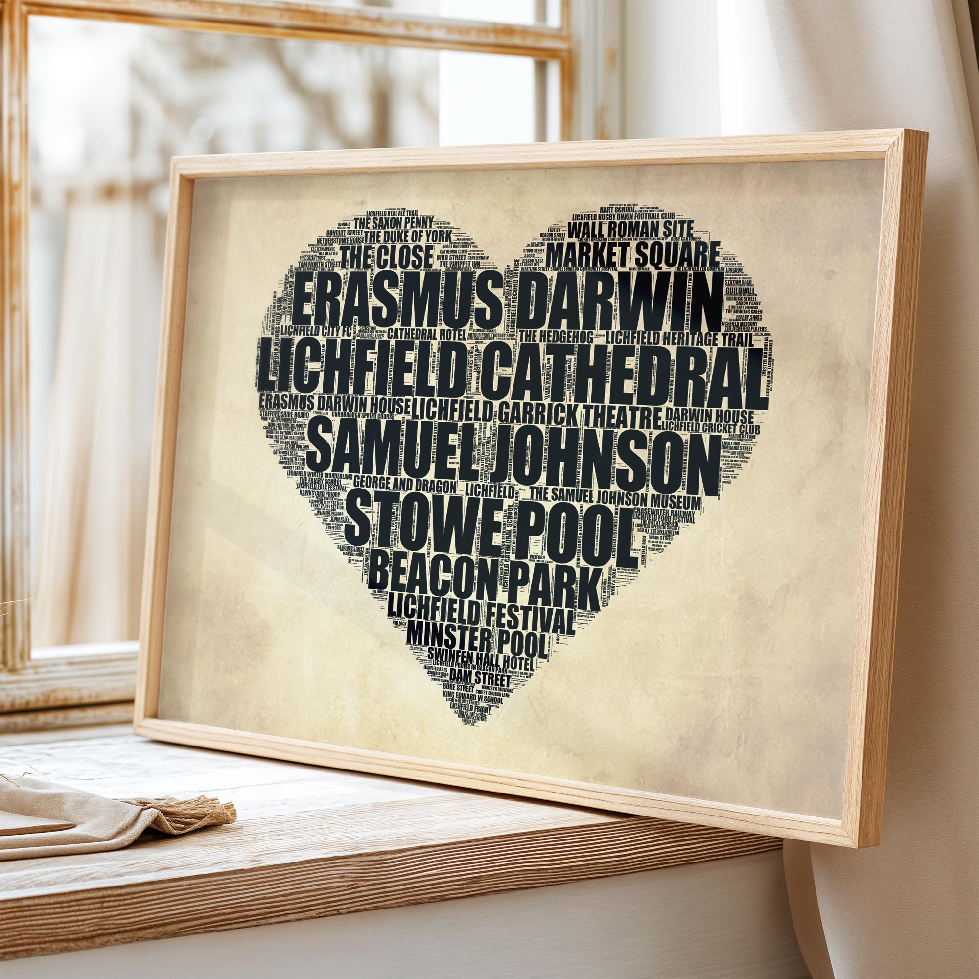 Lichfield - Premium Typographic Word Cloud Prints, Posters & Gifts