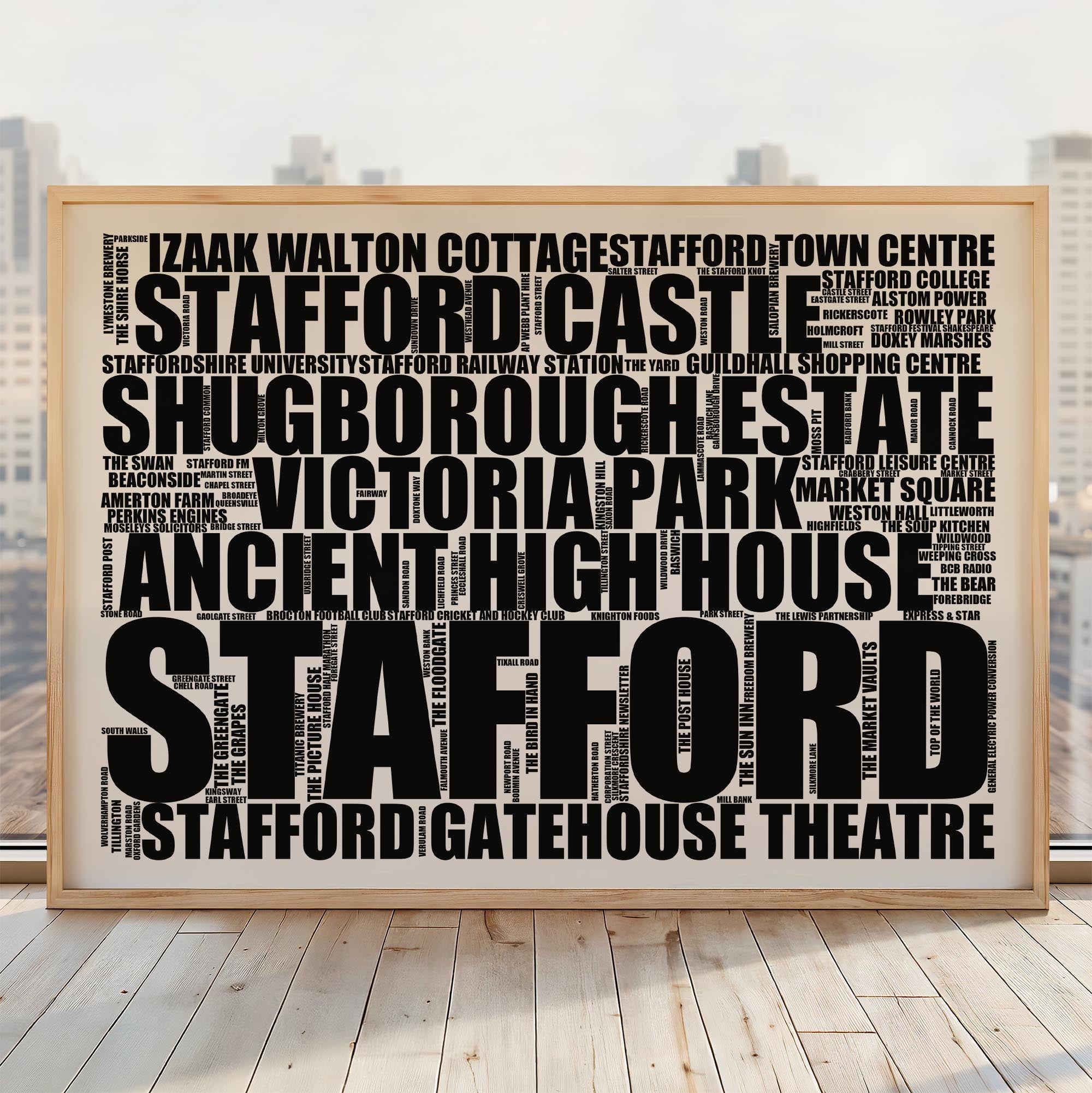 Stafford - Premium Typographic Word Cloud Prints, Posters & Gifts