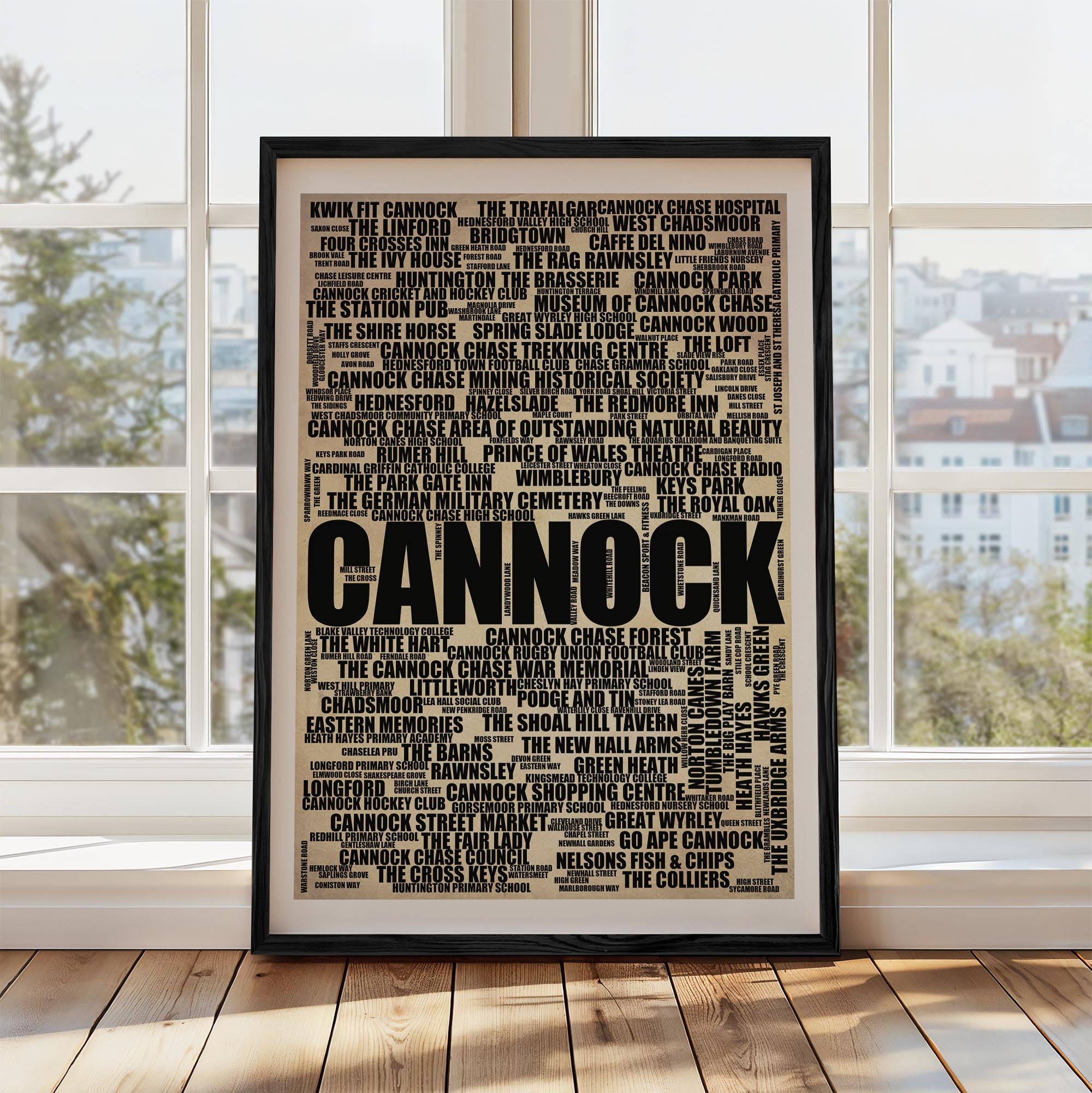 Cannock - Premium Typographic Word Cloud Prints, Posters & Gifts