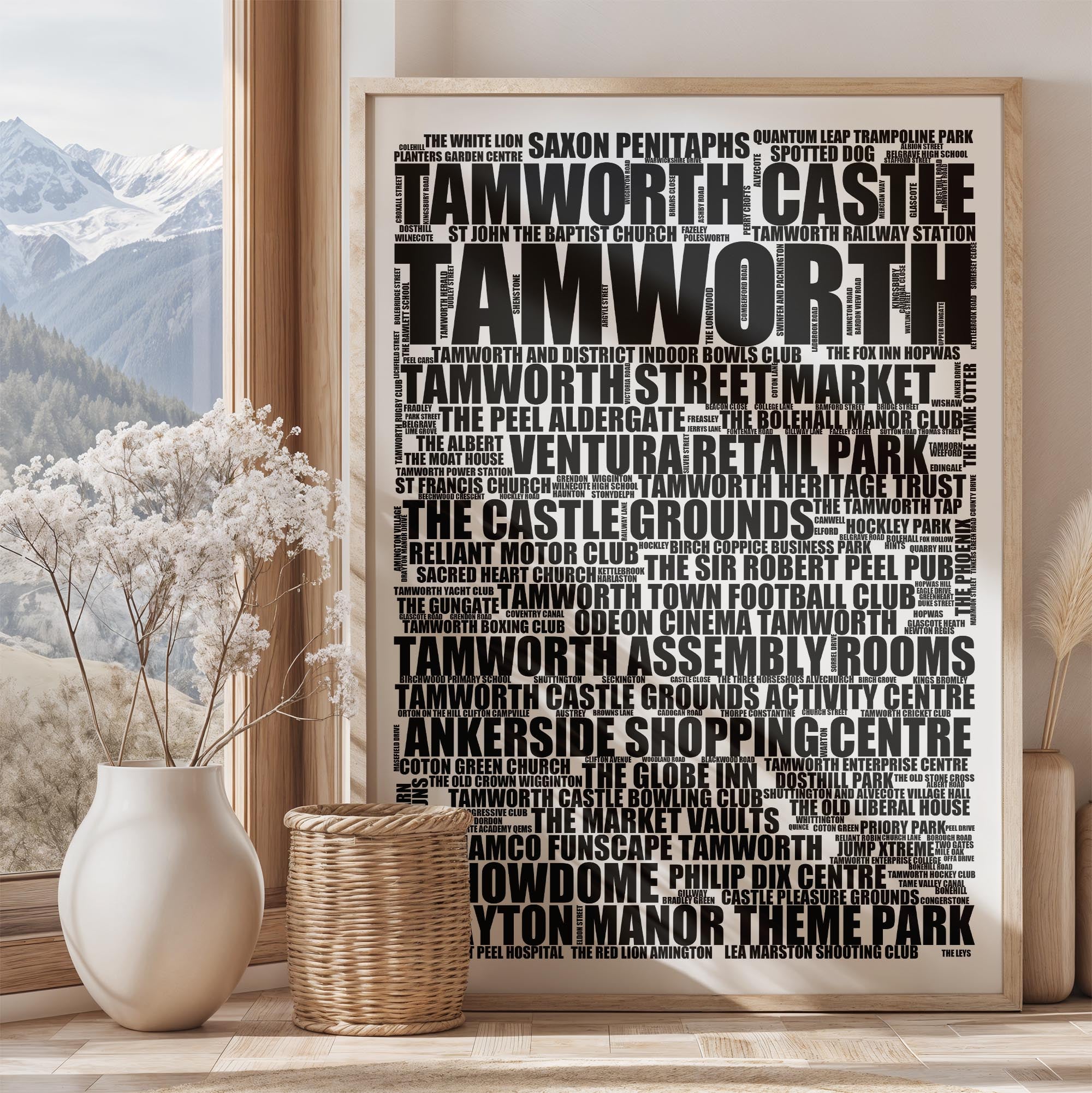 Tamworth - Premium Typographic Word Cloud Prints, Posters & Gifts