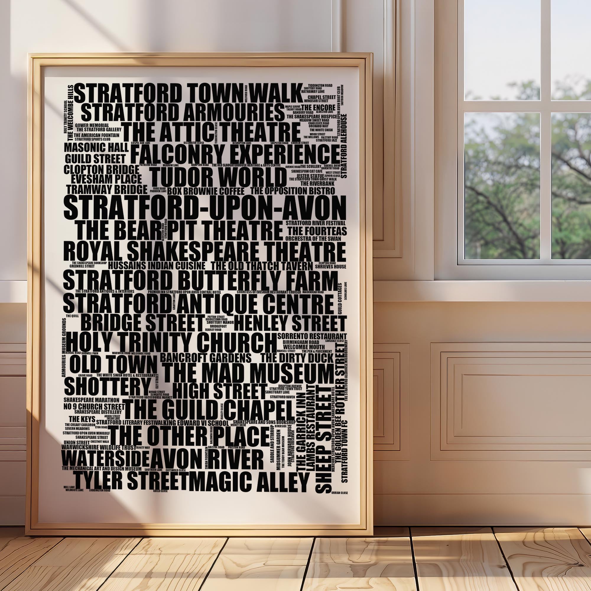 Stratford-upon-Avon - Premium Typographic Word Cloud Prints, Posters & Gifts