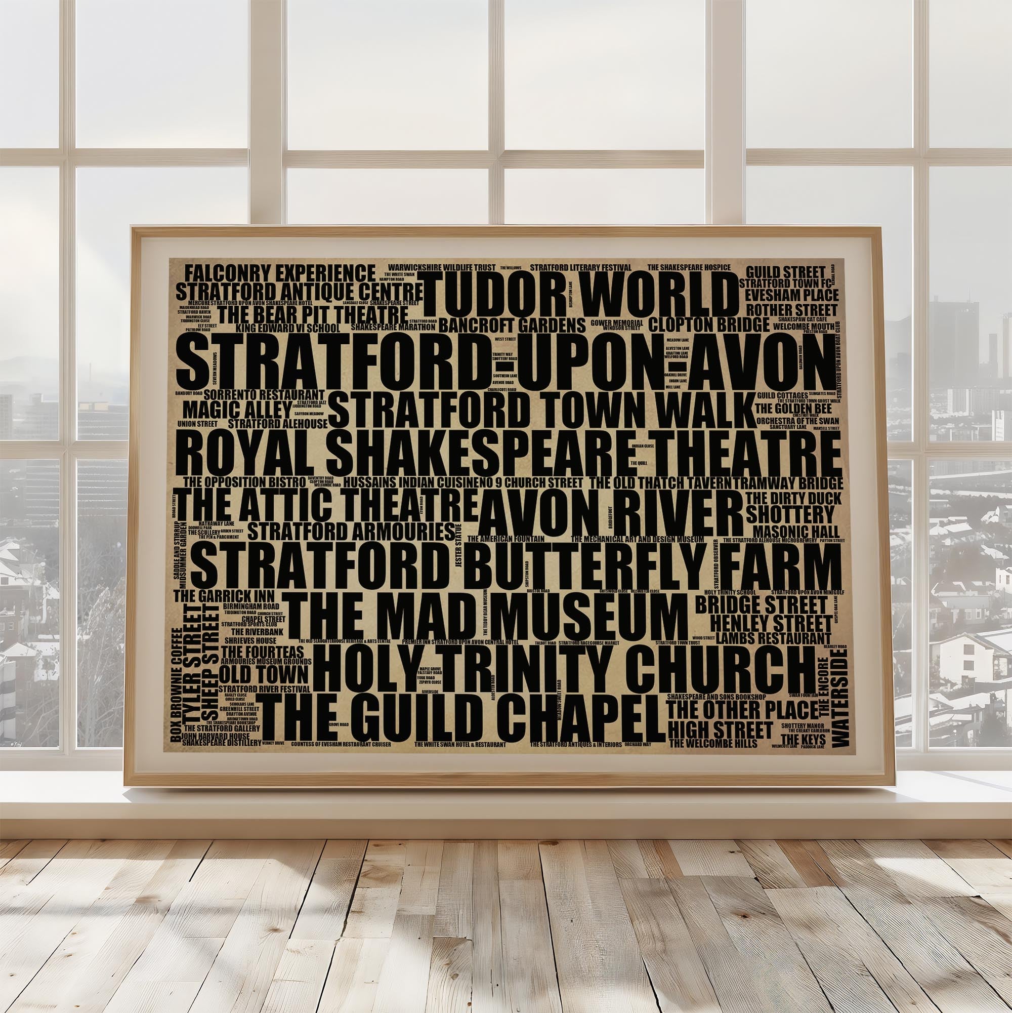 Stratford-upon-Avon - Premium Typographic Word Cloud Prints, Posters & Gifts