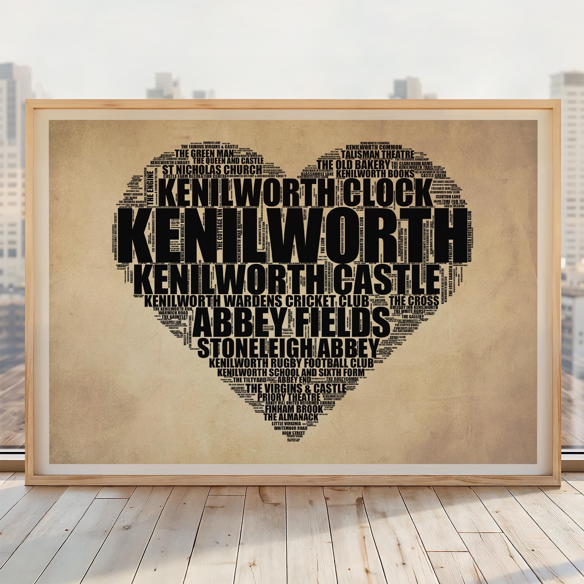 Kenilworth - Premium Typographic Word Cloud Prints, Posters & Gifts