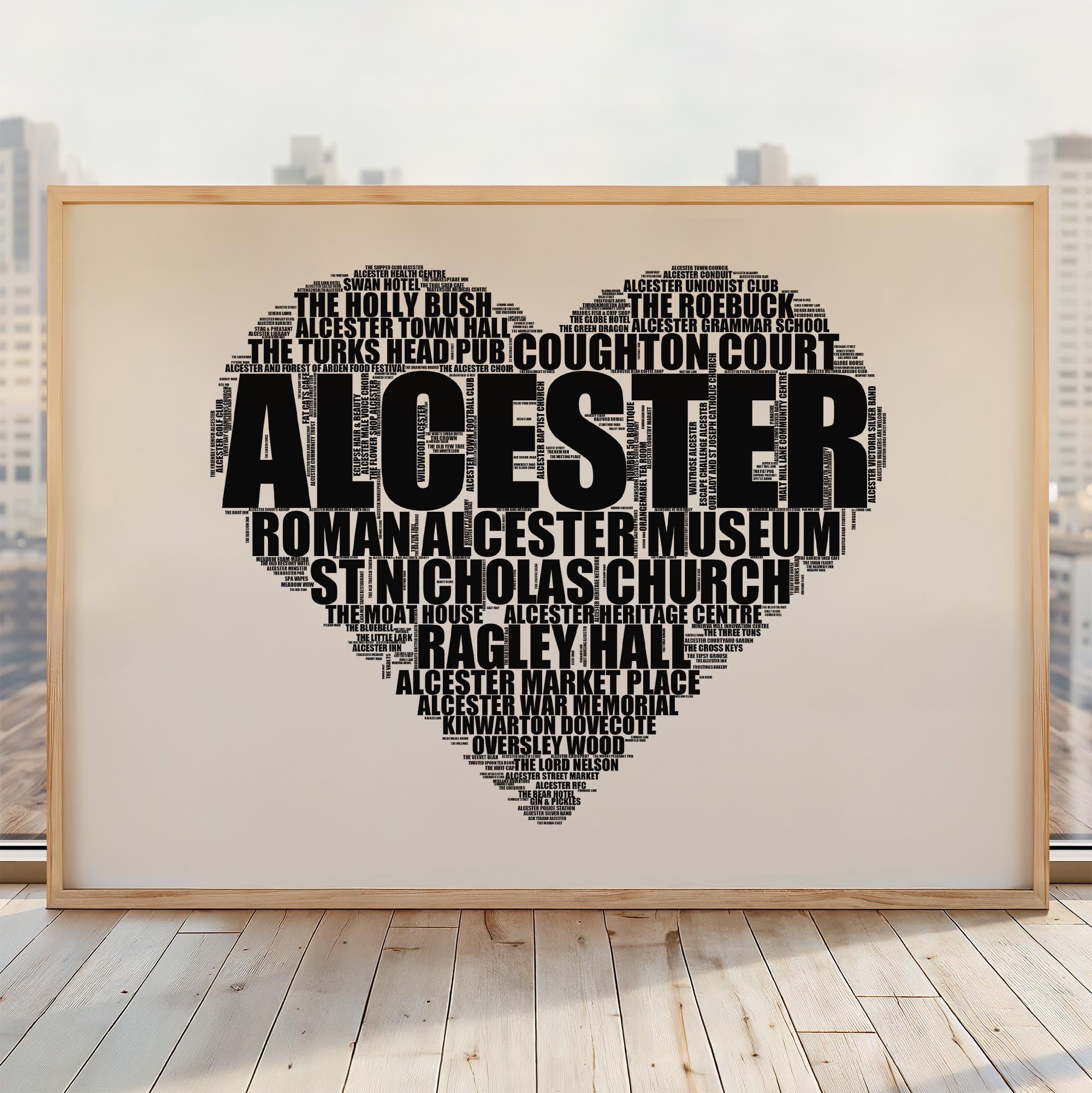 Alcester - Premium Typographic Word Cloud Prints, Posters & Gifts