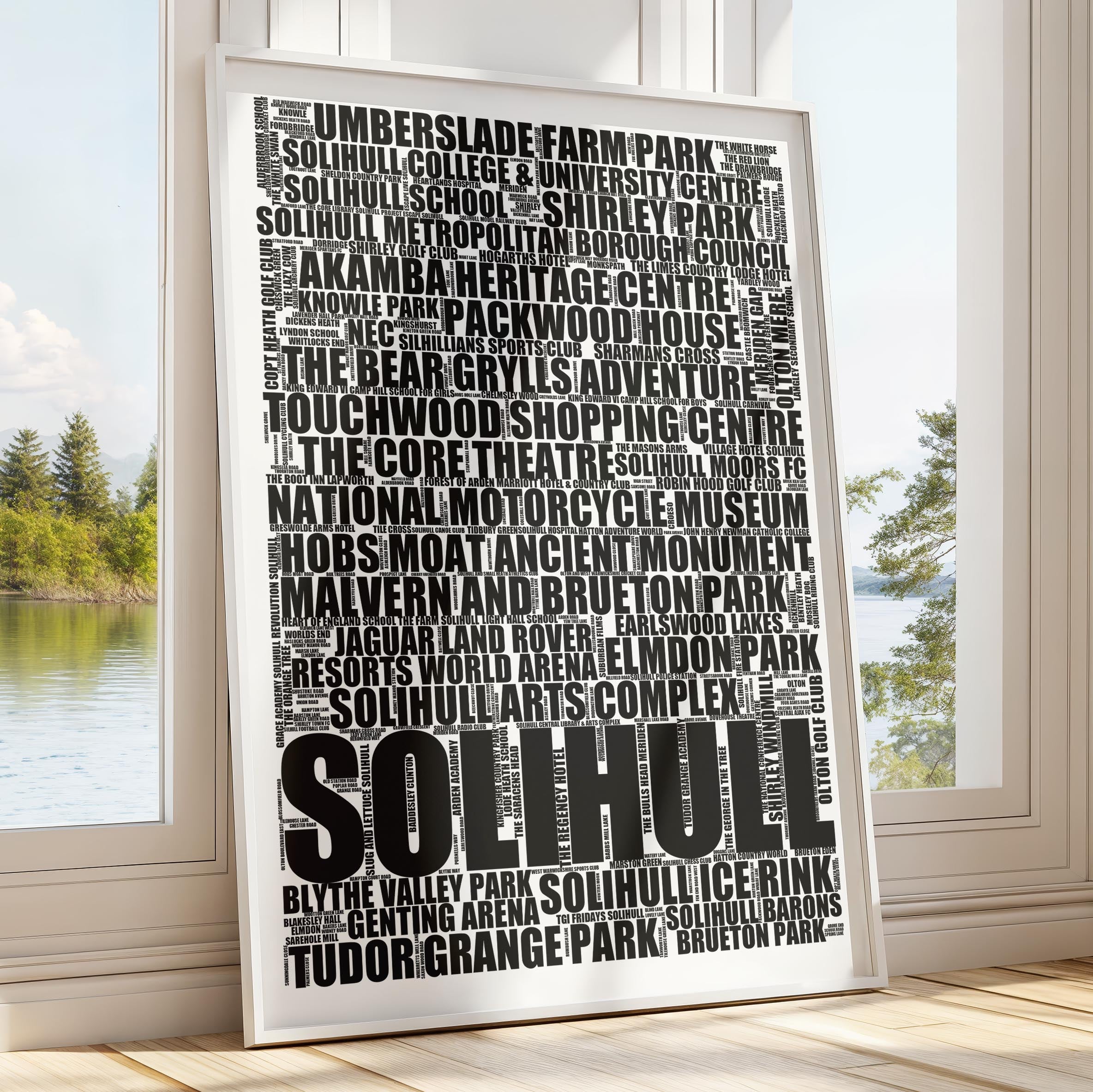 Solihull - Premium Typographic Word Cloud Prints, Posters & Gifts