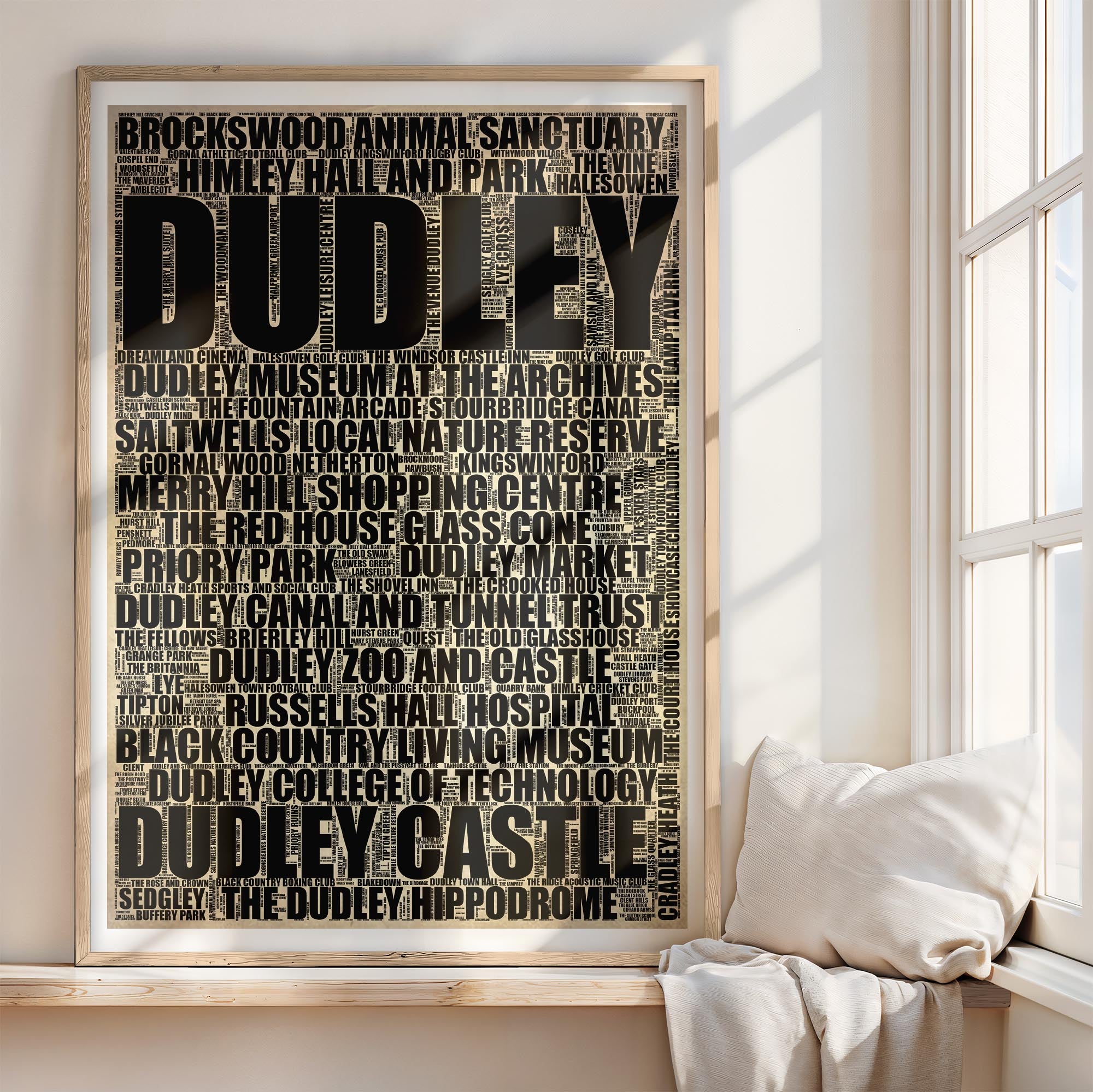 Dudley - Premium Typographic Word Cloud Prints, Posters & Gifts