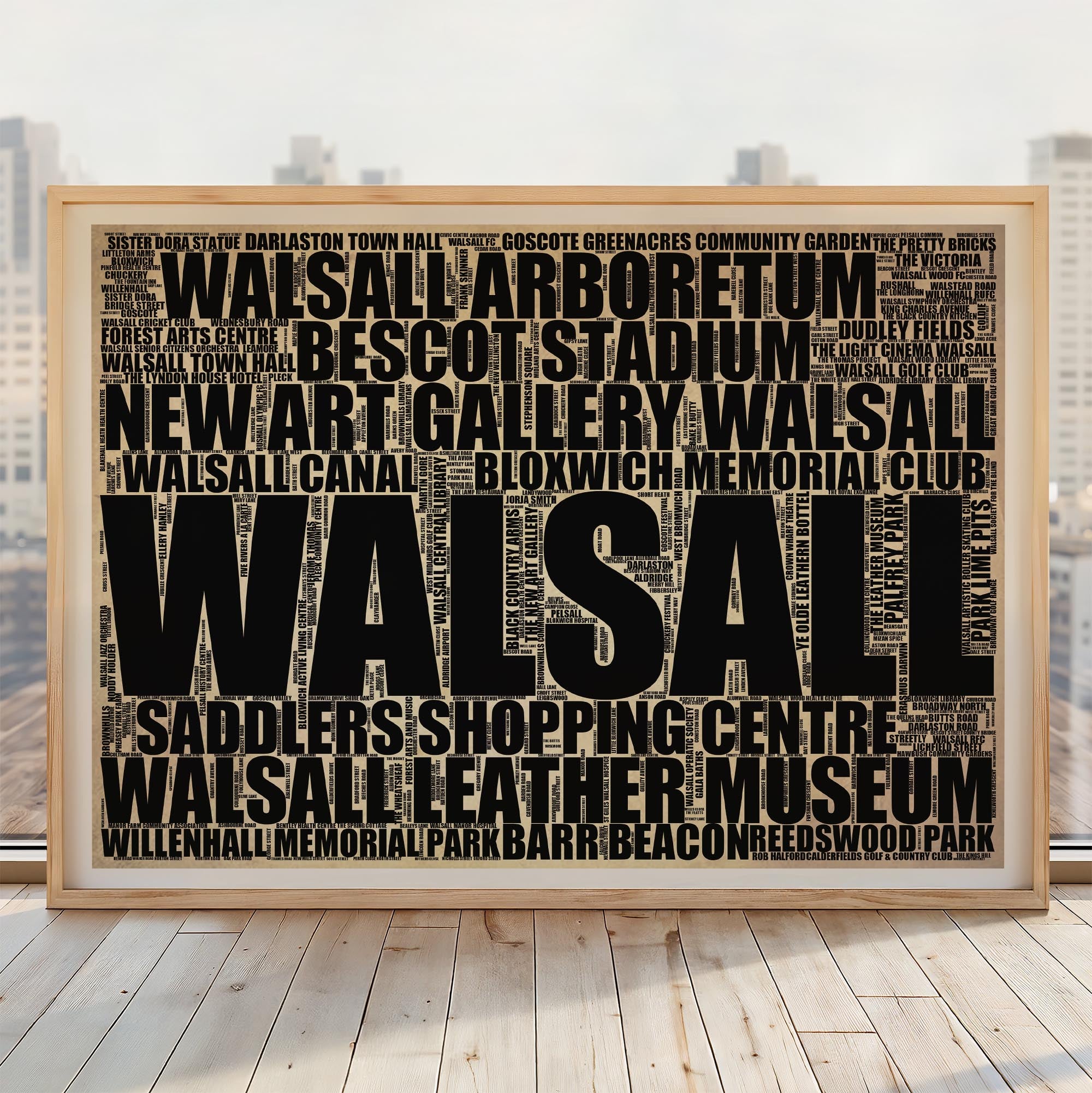 Walsall - Premium Typographic Word Cloud Prints, Posters & Gifts