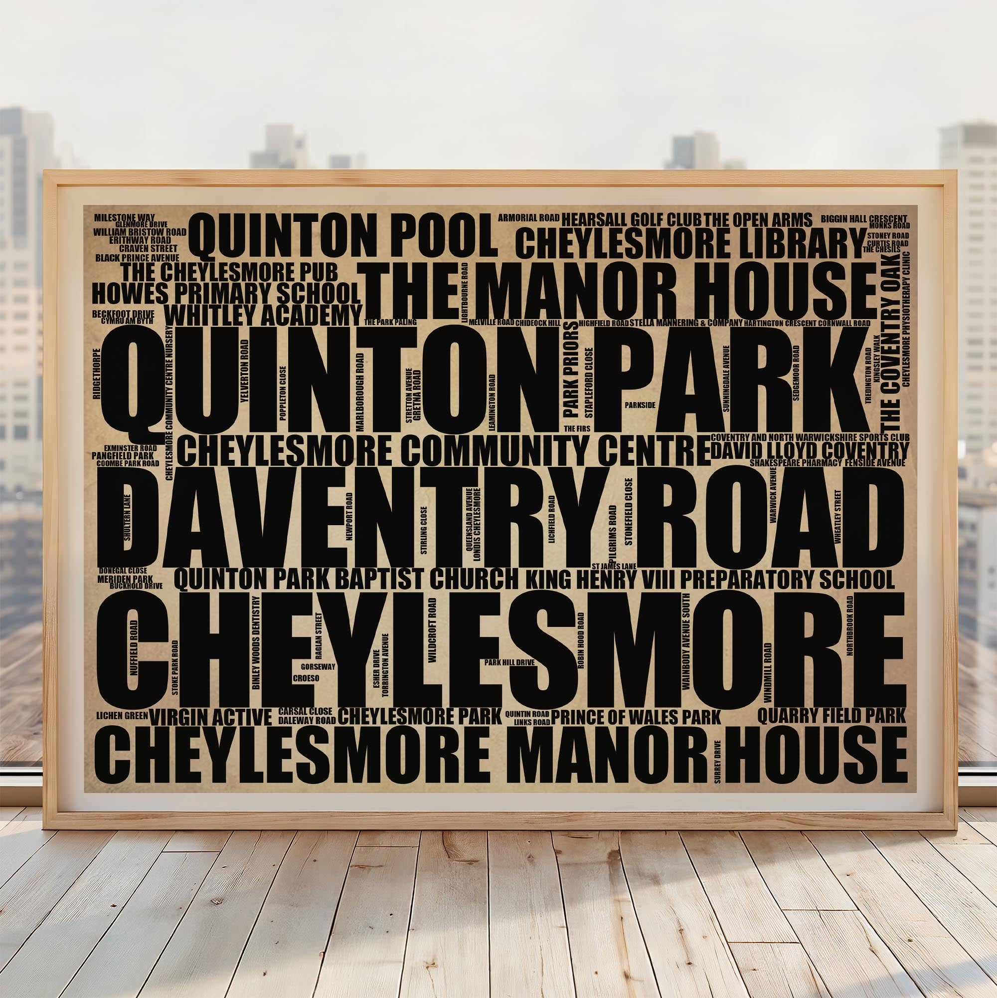 Cheylesmore - Premium Typographic Word Cloud Prints, Posters & Gifts