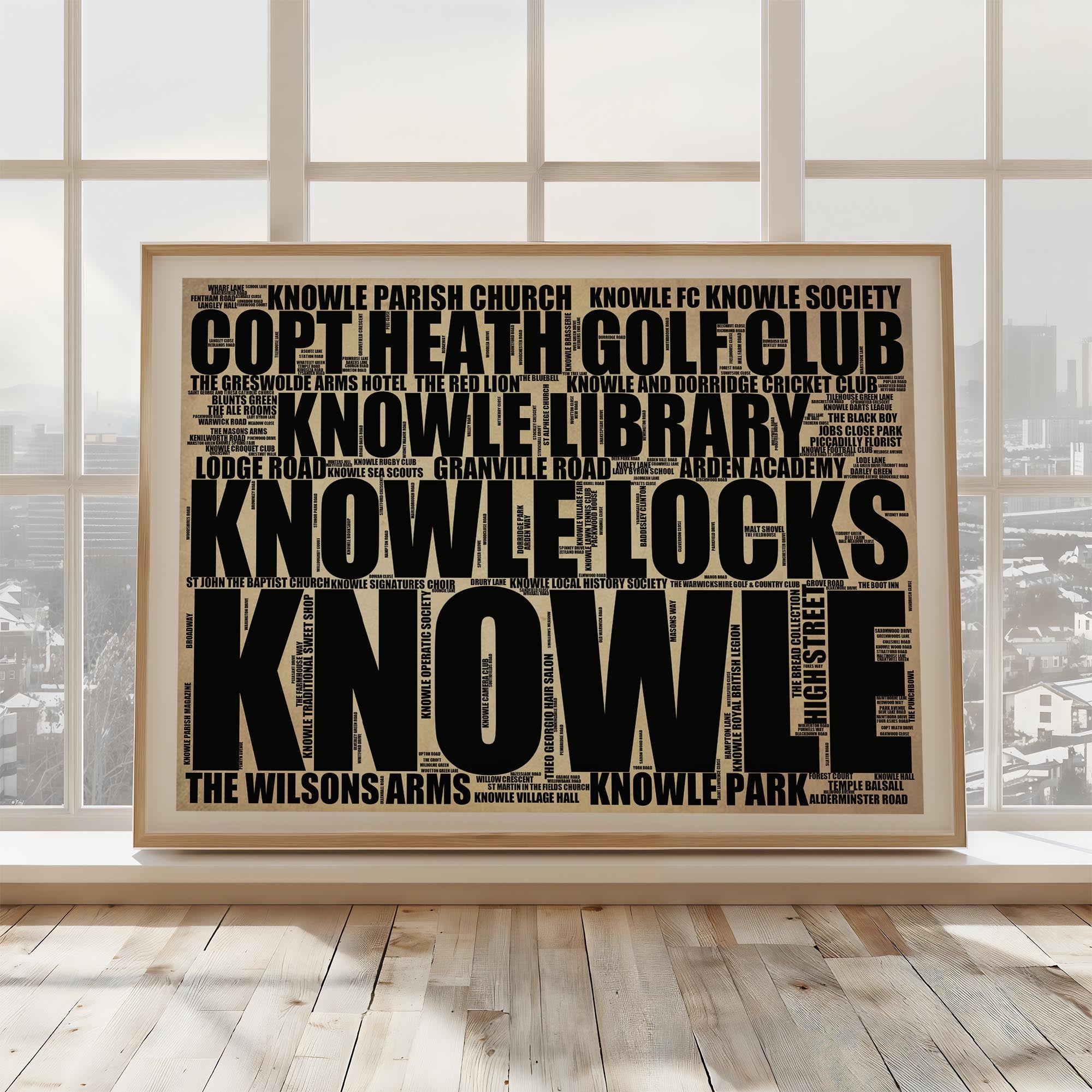 Knowle - Premium Typographic Word Cloud Prints, Posters & Gifts