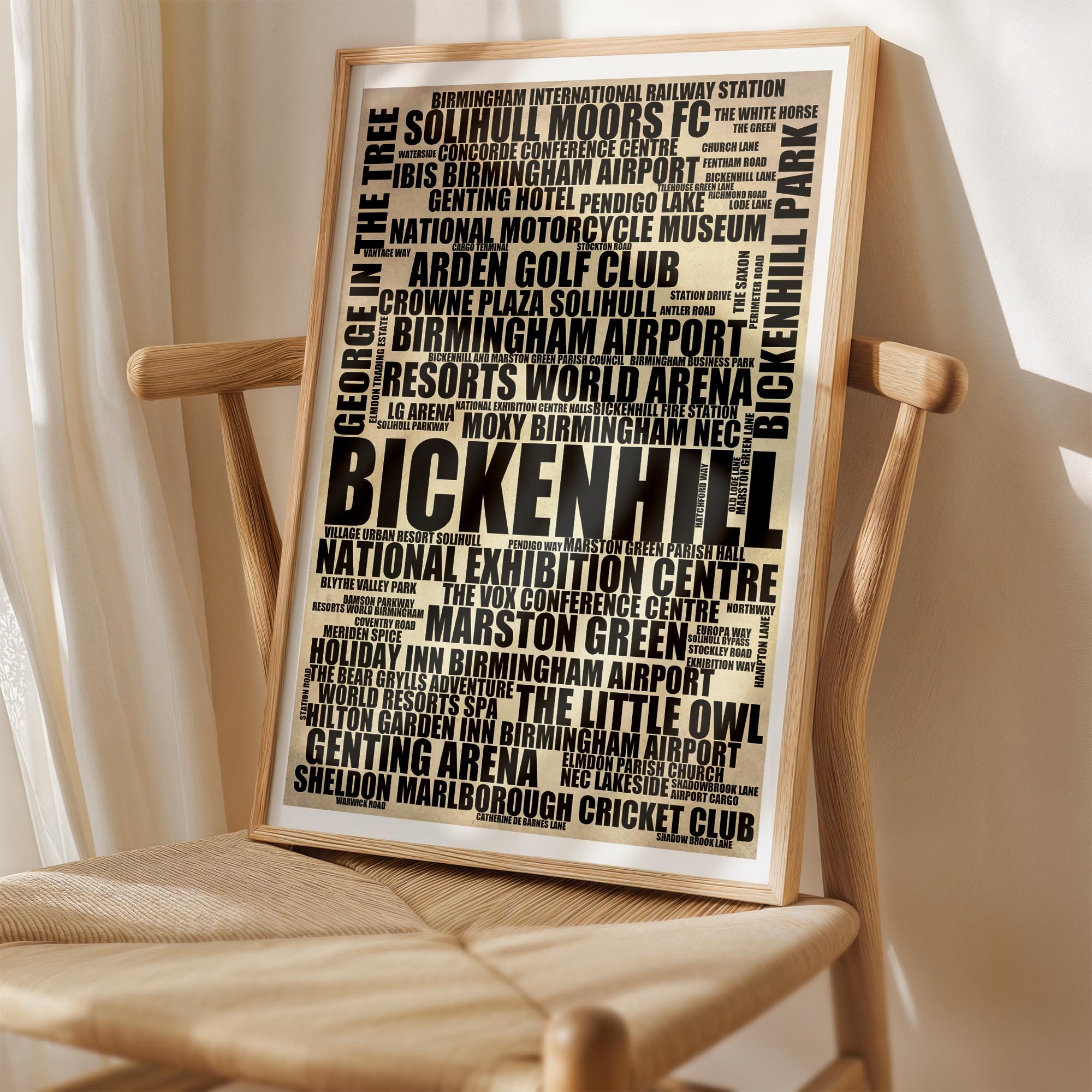 Bickenhill - Premium Typographic Word Cloud Prints, Posters & Gifts