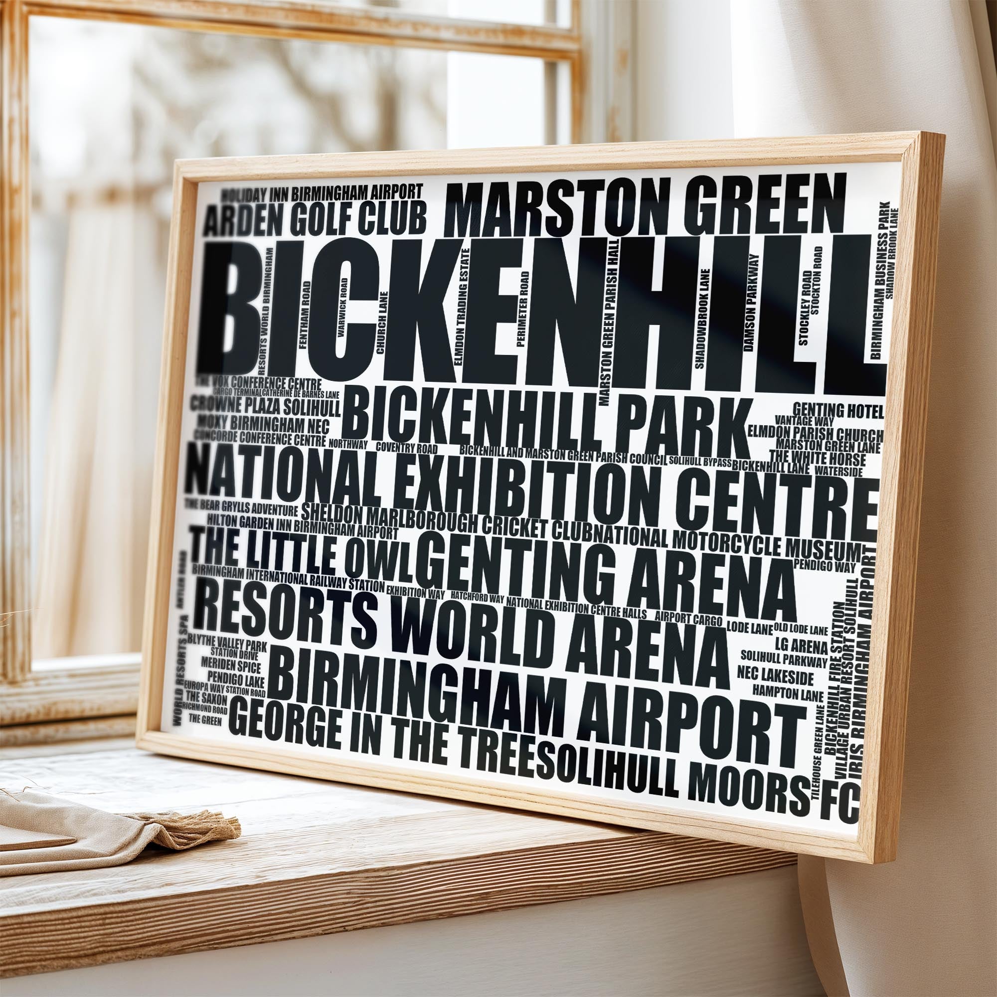 Bickenhill - Premium Typographic Word Cloud Prints, Posters & Gifts