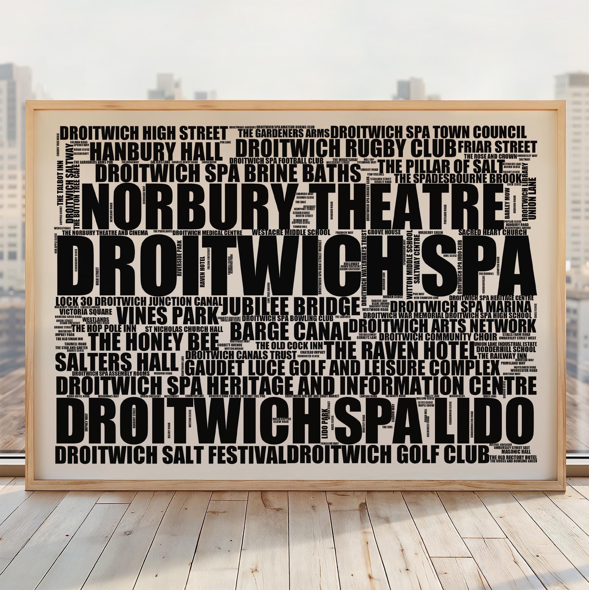 Droitwich Spa - Premium Typographic Word Cloud Prints, Posters & Gifts